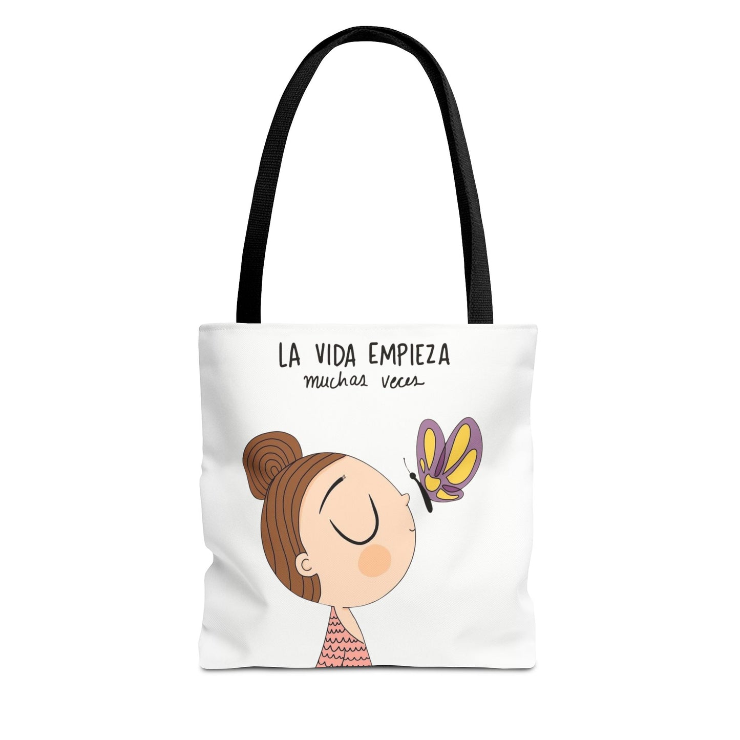 Lleva inspiración contigo a donde vayas, Eco-Friendly Carryall, Motivational Gift, Cute Reusable Shopper, Butterfly Design, Brighten Your Day