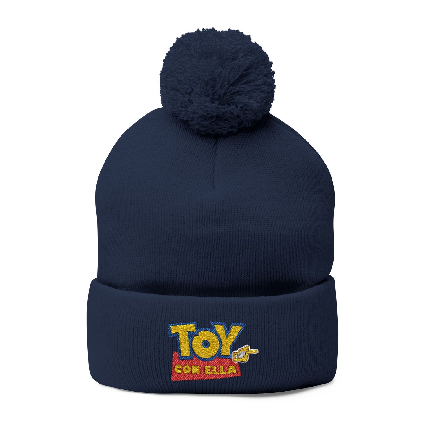 Toy Story Embroidered Pom-Pom Knit Cap Humor Cuffed Beanie – Warm, Soft & Sassy Winter Hat