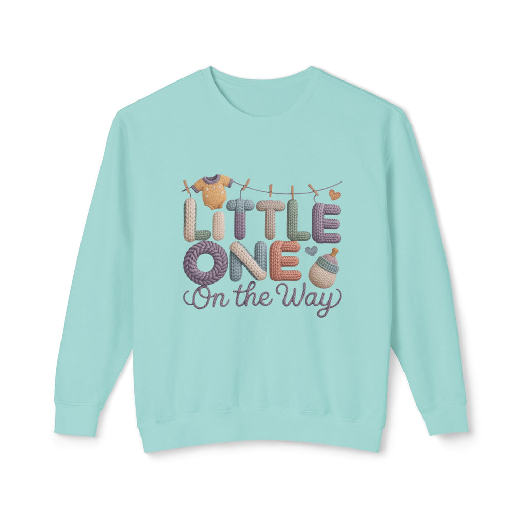 Little One On The Way Sweatshirt  Cute Baby Shower Announcement Crewneck