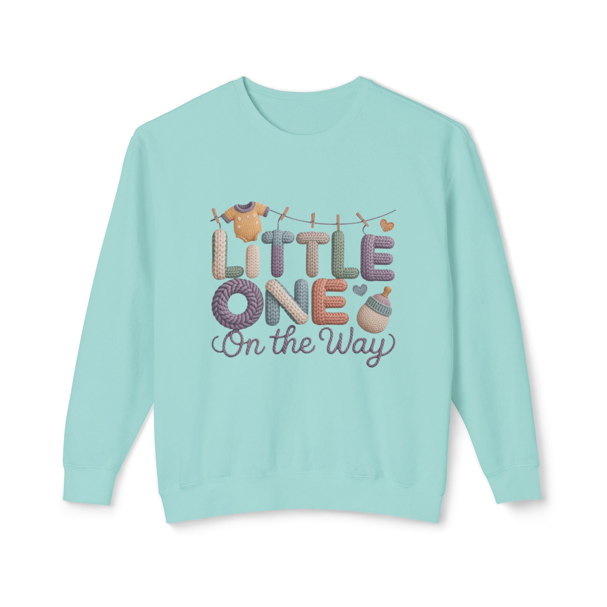 Little One On The Way Sweatshirt  Cute Baby Shower Announcement Crewneck