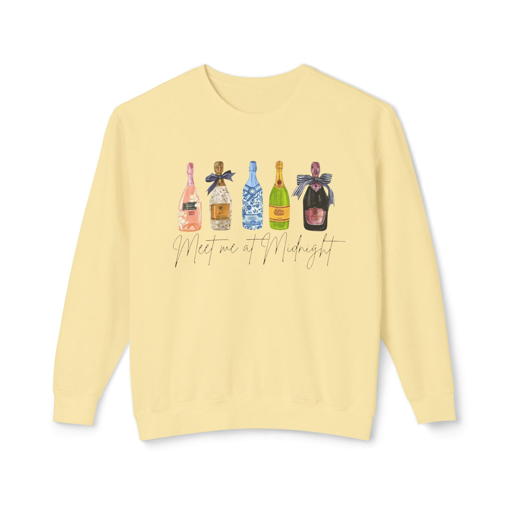 Champagne Bottles Crewneck Sweatshirt  Celebratory Bubbly Graphic