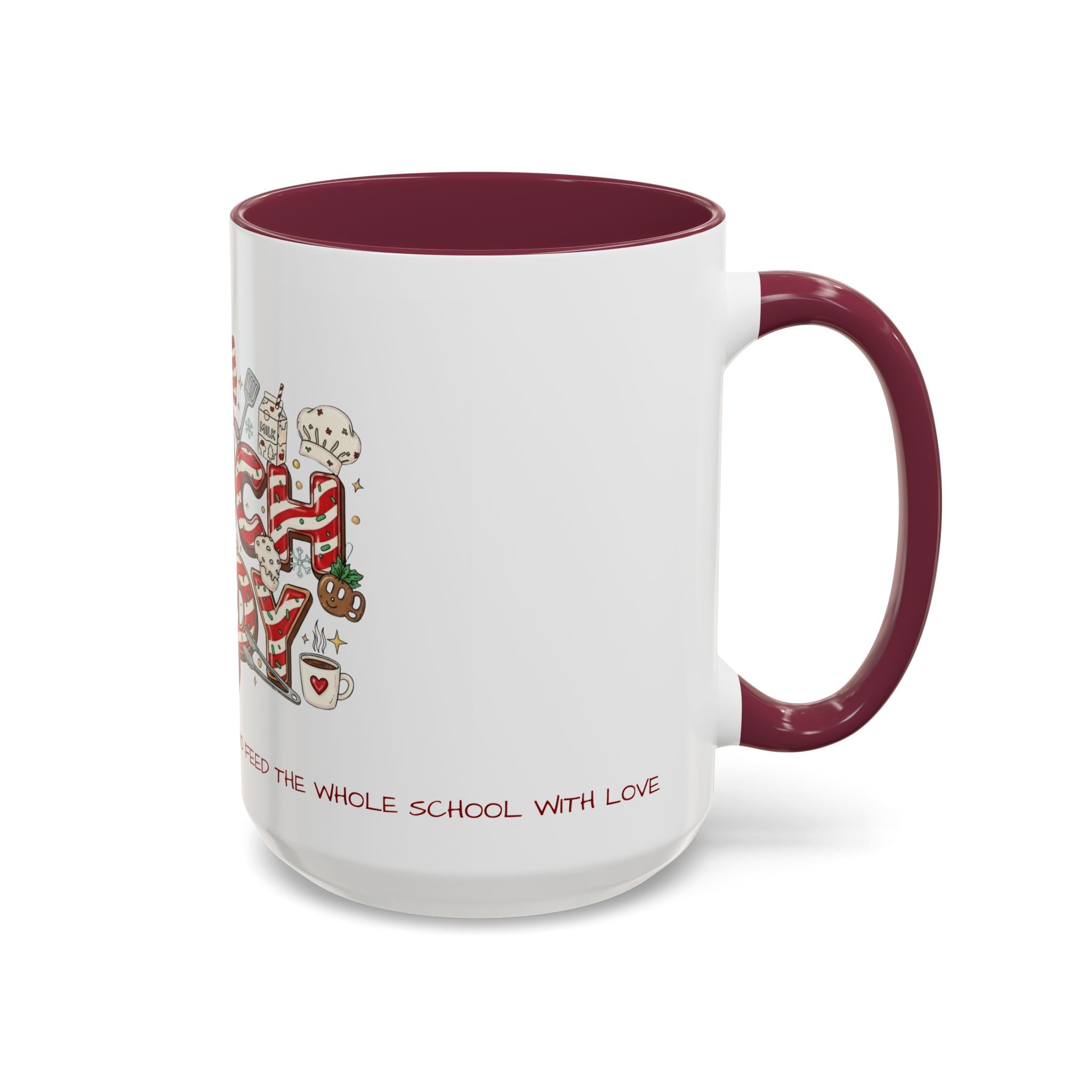 Lunch Lady Mug "Cafeteria Hero Who Feeds the Whole School With Love" | 11oz/15oz Gift  School Staff Christmas Mug Collection
