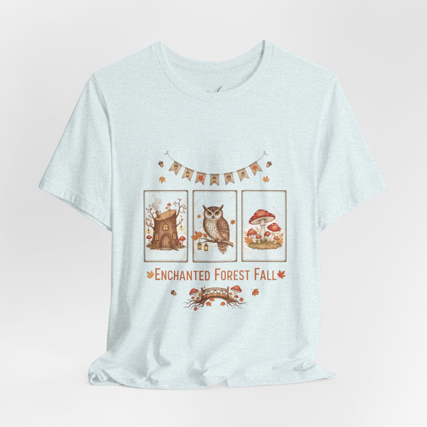 Enchanted Forest Fall Tee, Cute Owl Shirt, Autumn Graphic Tee, Nature Lover Gift, Cozy Fall Apparel, Wildlife T-Shirt, Unisex Fall Top