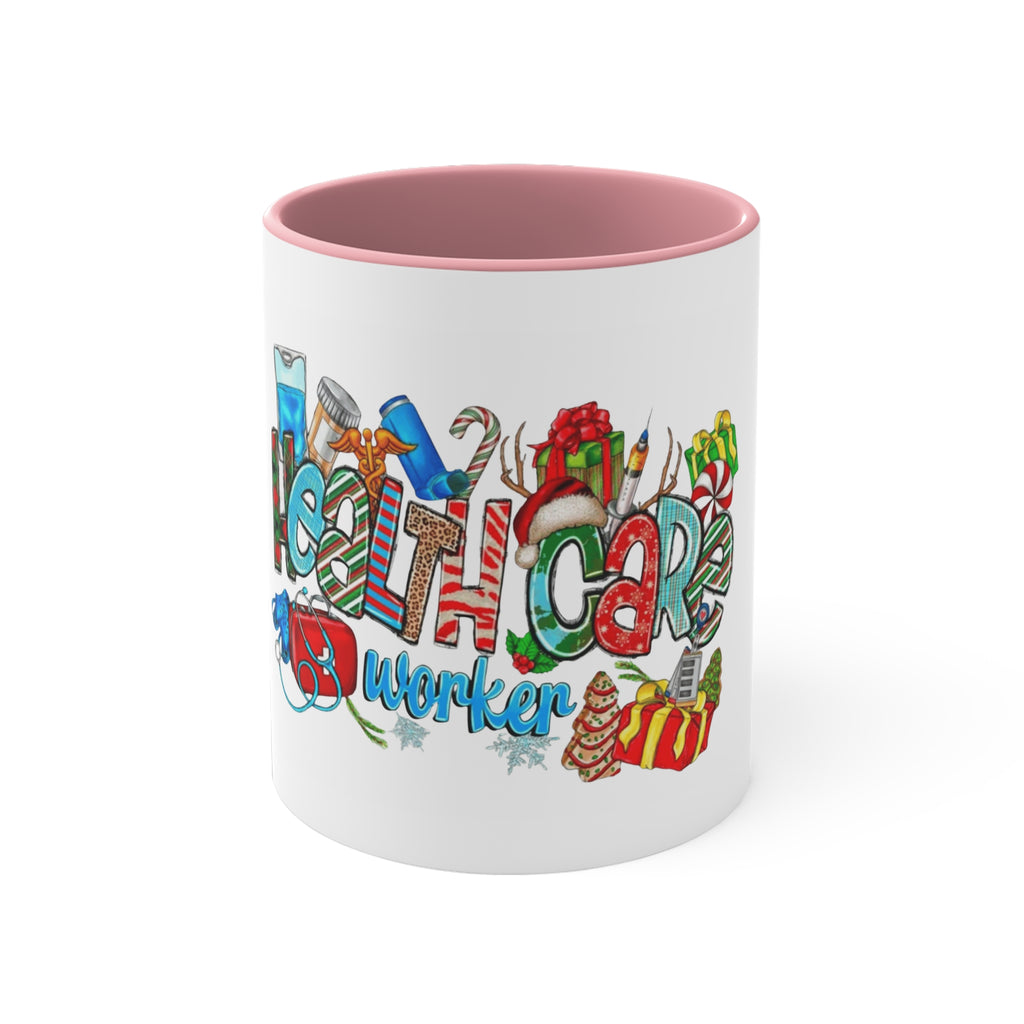 Healthcare Worker Christmas Accent Mug — Festive Holiday Nurse & Doctor Gift (11oz) Medical Christmas Mug