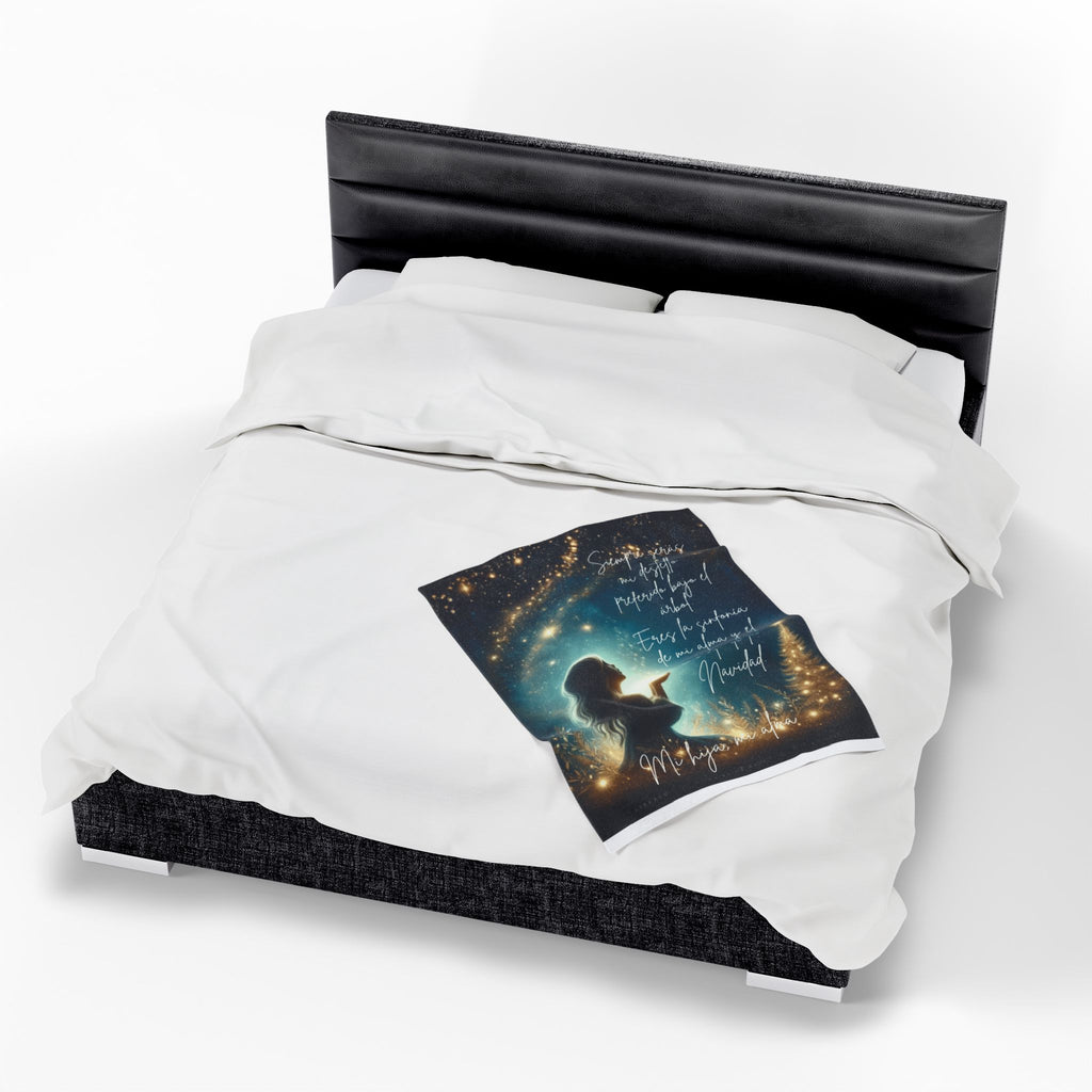 Christmas Velveteen Plush Blanket "Eres la sinfonía de mi alma" Holiday Throw