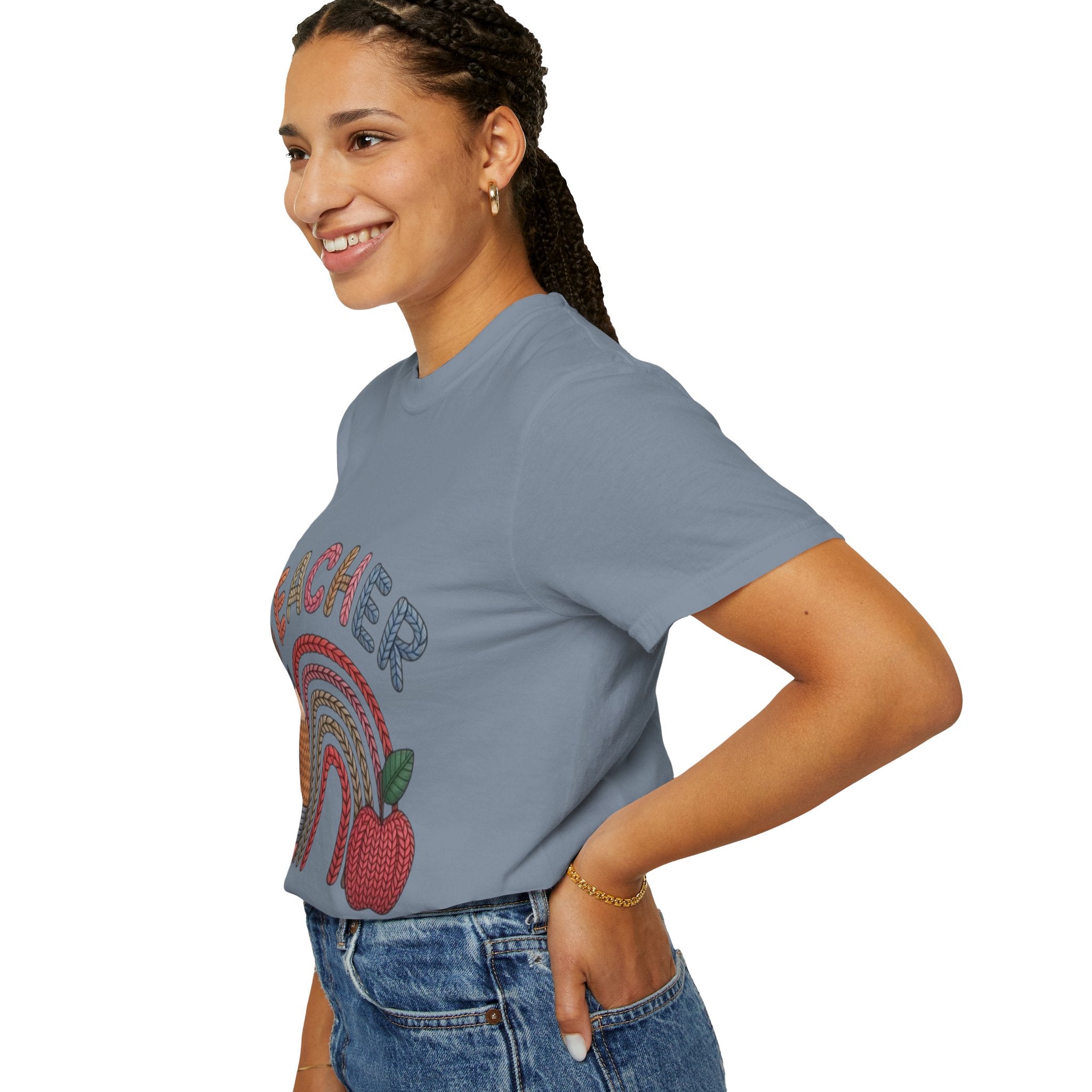 Teacher Rainbow Pencil & Apple T-Shirt — Back-to-School Gift for Educators