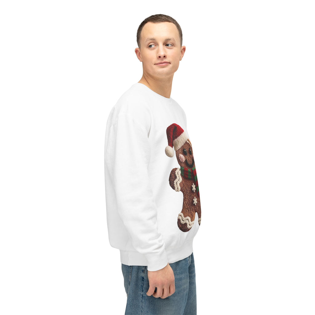Gingerbread Cookie Christmas Sweatshirt – Cute Santa Hat & Scarf Holiday Crewneck