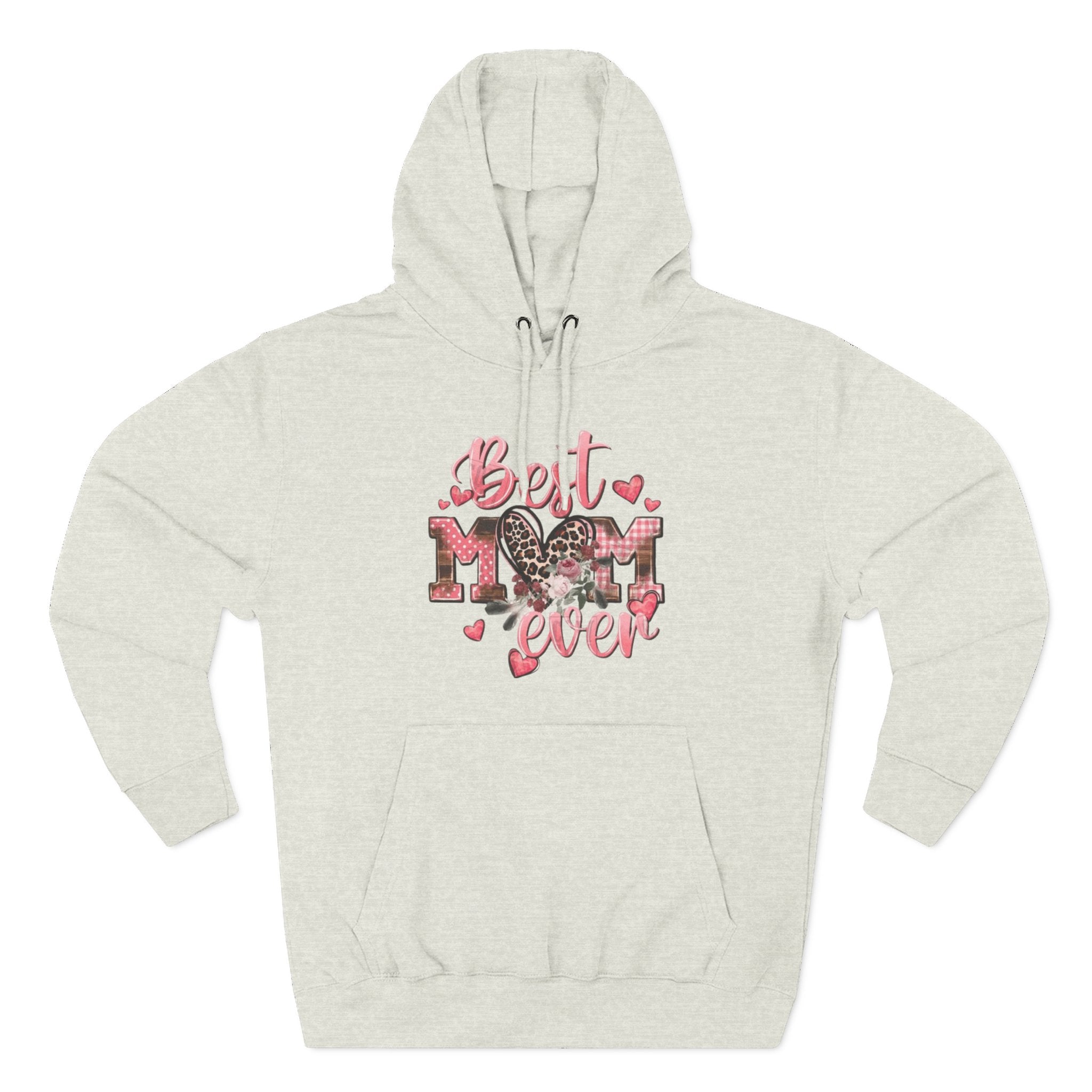 Best Mom Ever Hoodie  Leopard Heart Mother's Day Pullover