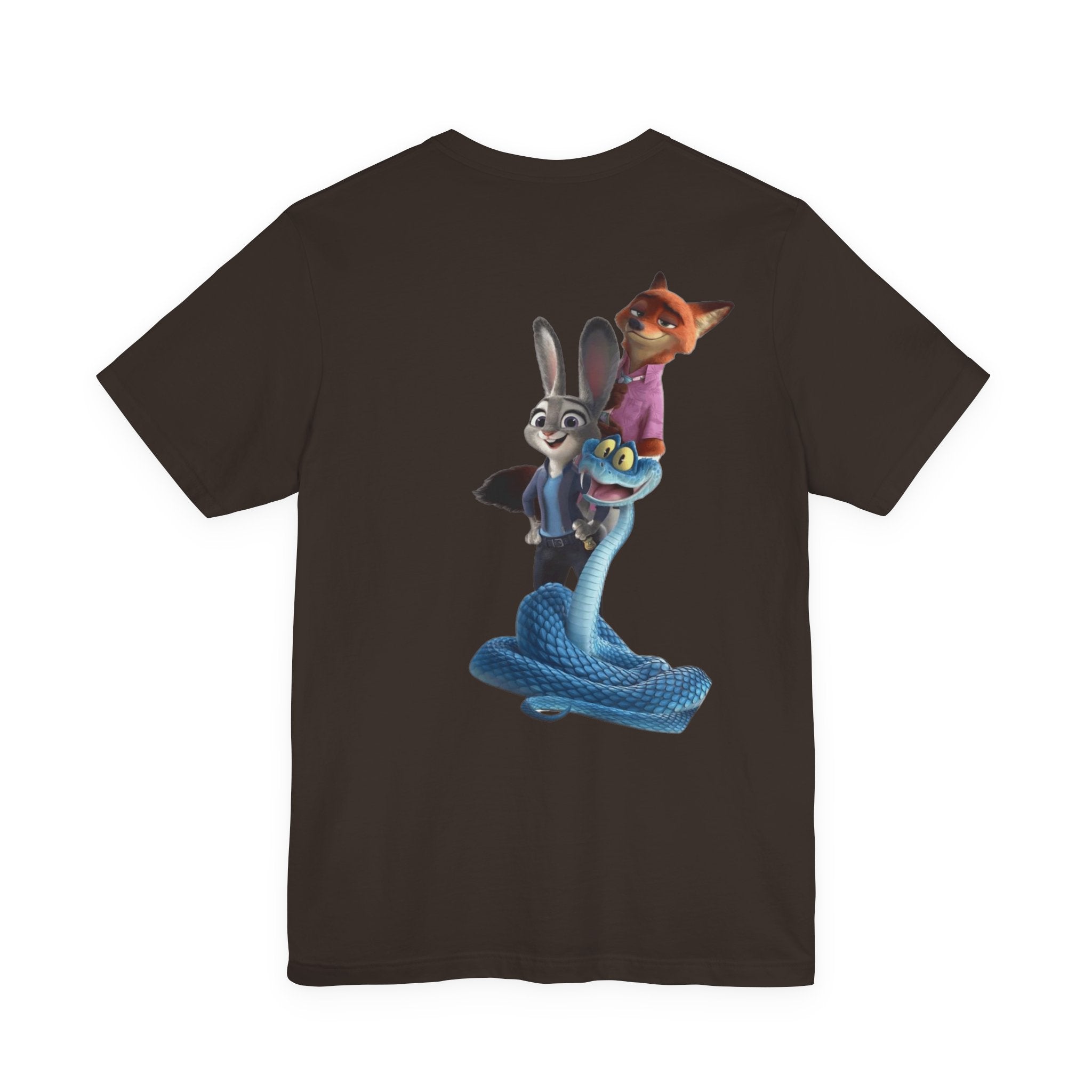 Animated Character Tee — Cute Fox & Bunny Stack Graphic T-Shirt  cartoon-style Christmas artwork