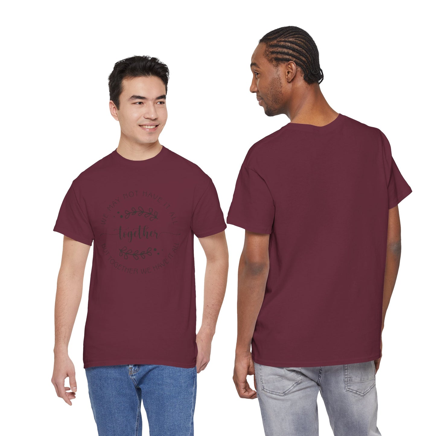 Together Floral Circle Tee  "Together" Inspirational Family Unity Shirt
