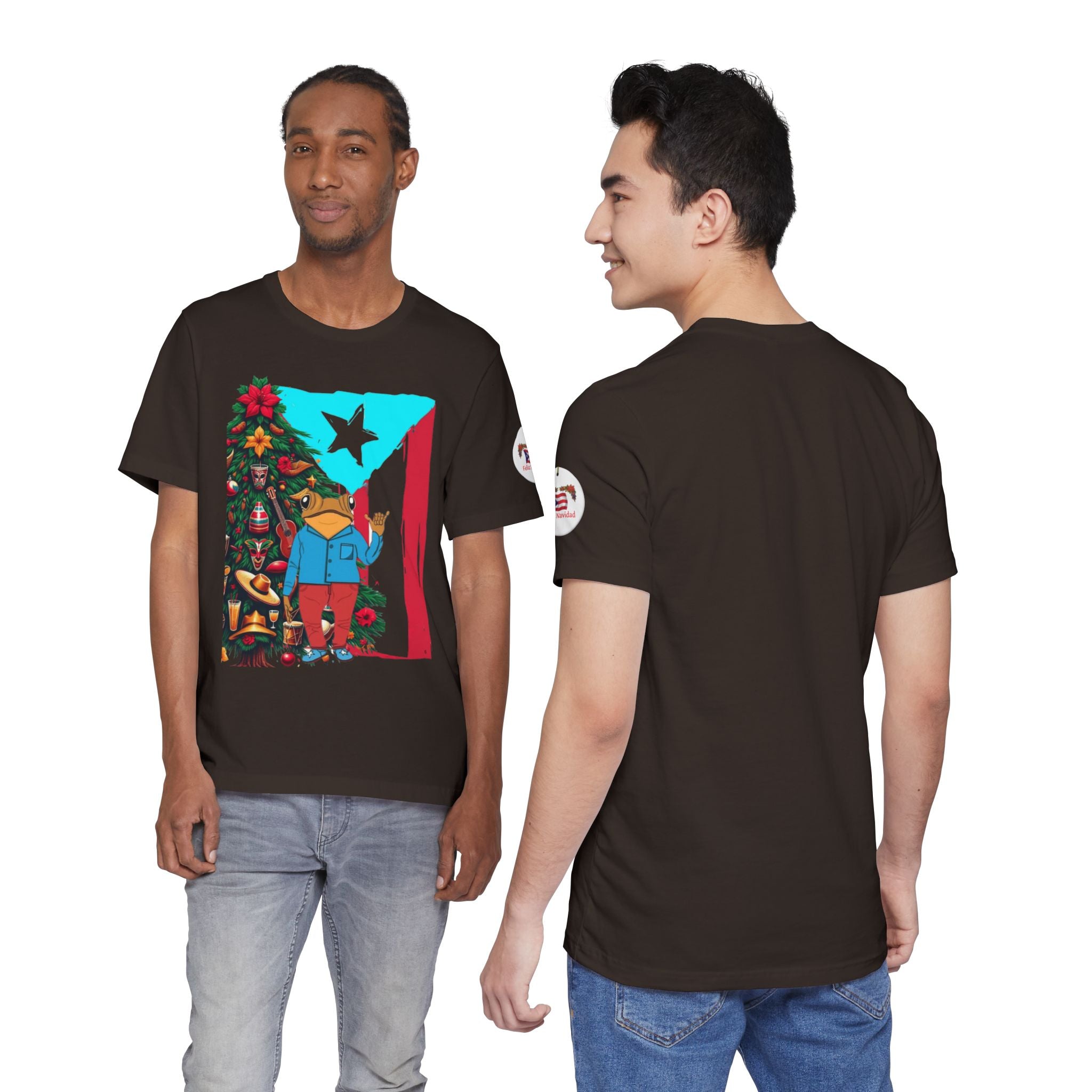 Puerto Rico Holiday T-Shirt  Coquí by Christmas Tree Graphic Puerto Rico’s Navidades