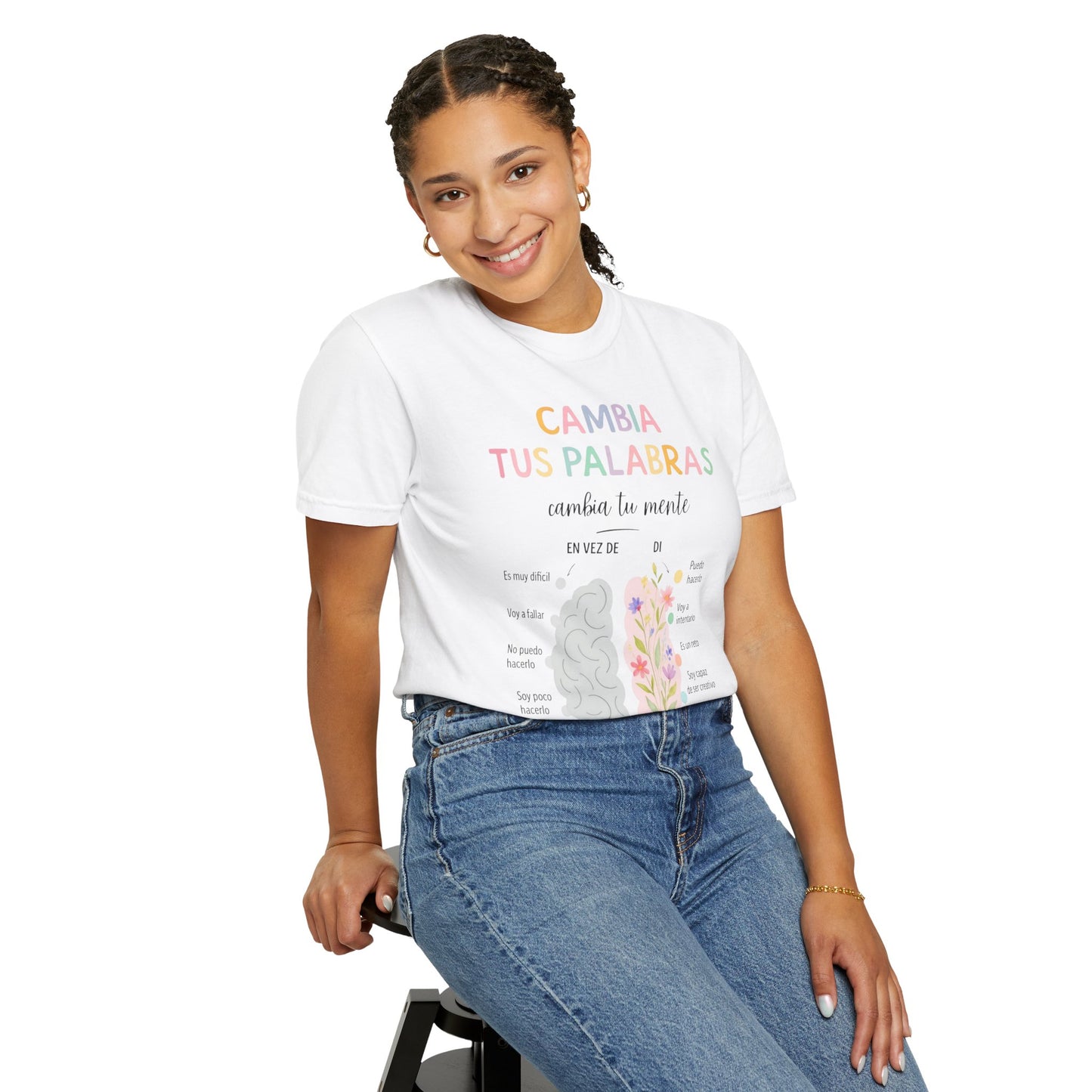 Cambia Tus Palabras Floral Positivity T-Shirt