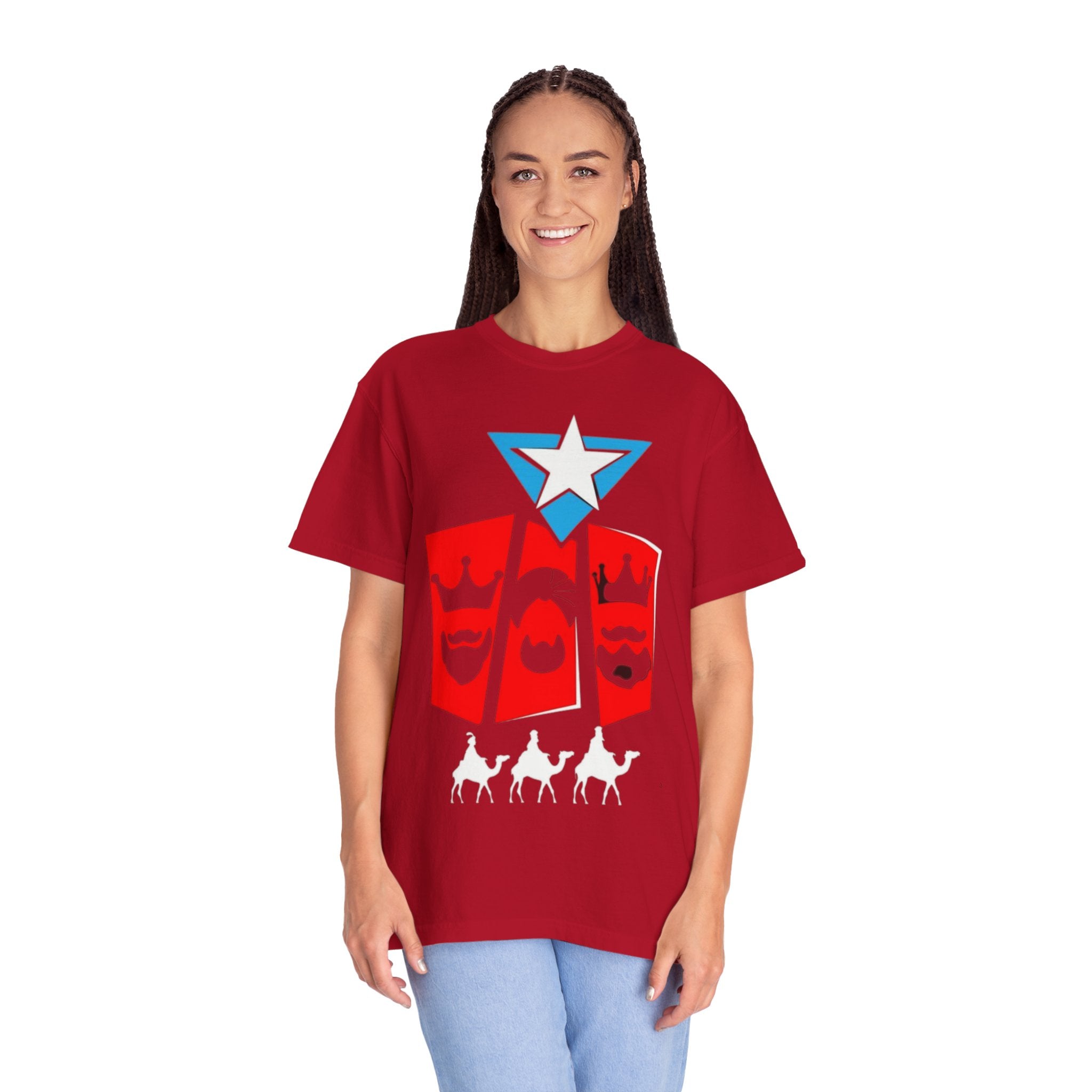 The Three Kings T-Shirt — Puerto Rican Three Kings Graphic Tee (Star & Crown Silhouettes)