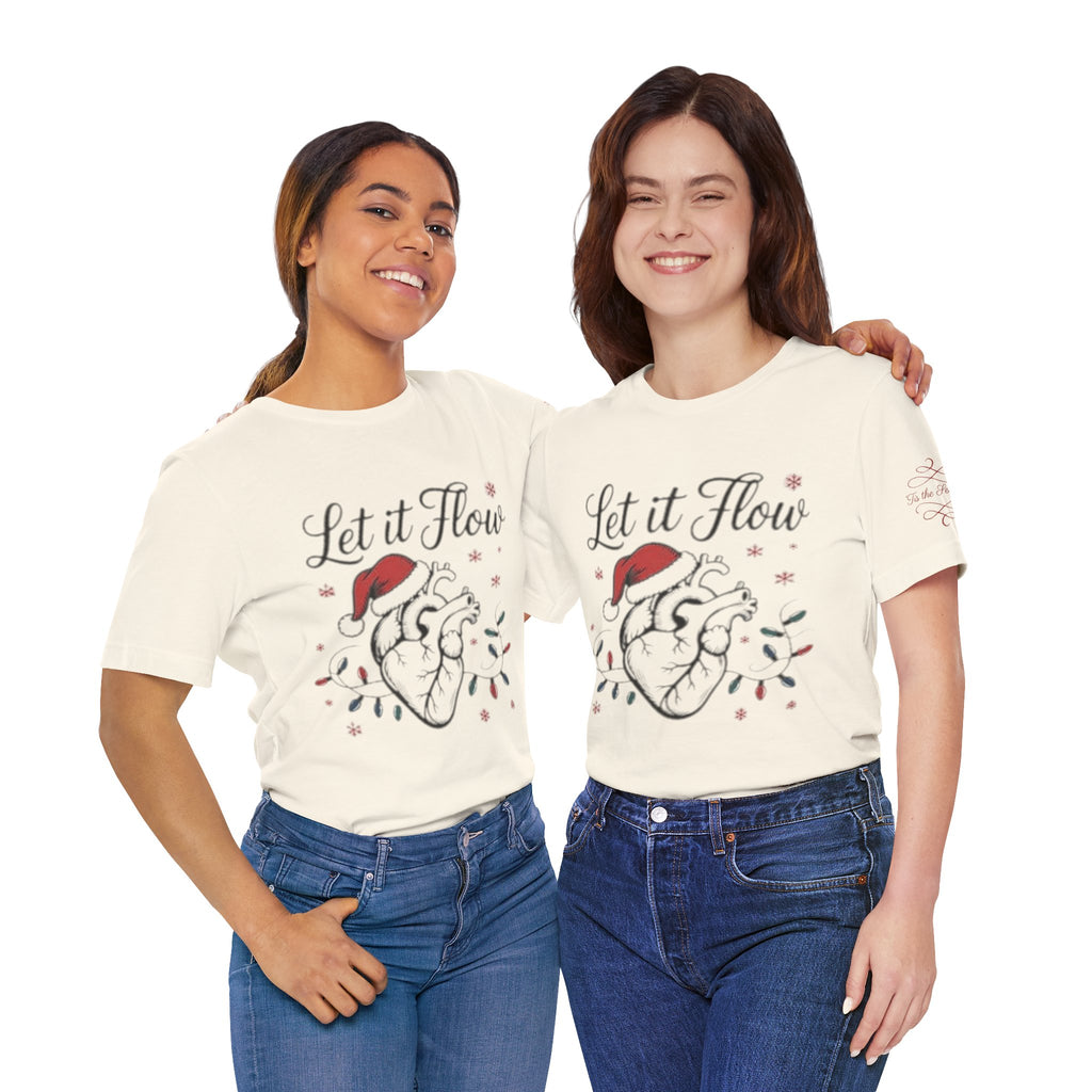 Let It Flow Heart Tee  Christmas Anatomical Heart Shirt