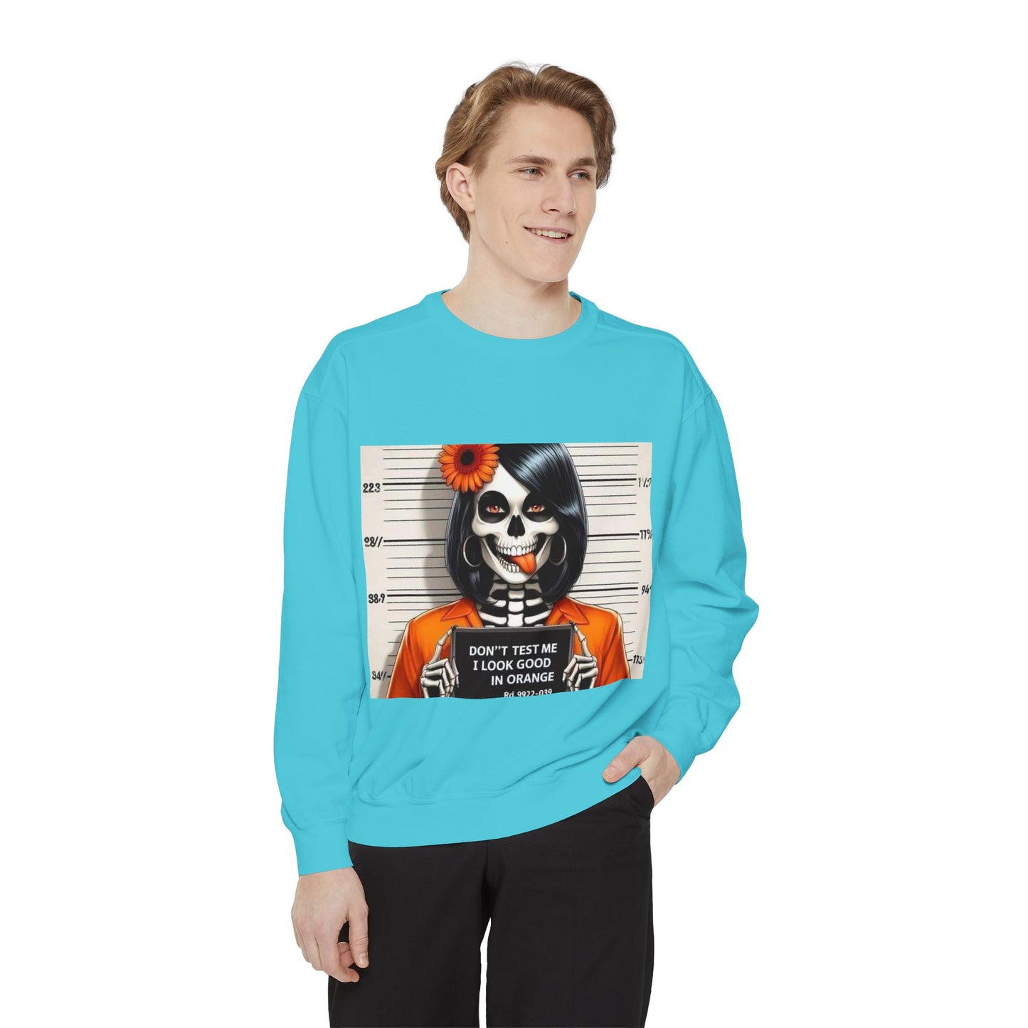 “Too Cool to Be Cold” Funny Sweater Unisex Skull Sweatshirt with Quote | Cozy Halloween Fashion, Gift for Fall Celebrations,