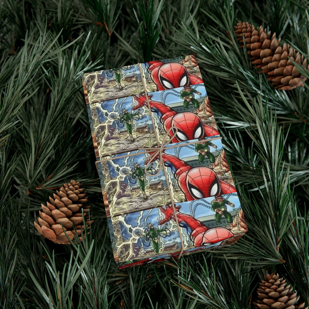 Superhero Pattern Gift Wrap Paper Super Heroe Comic Panel Design