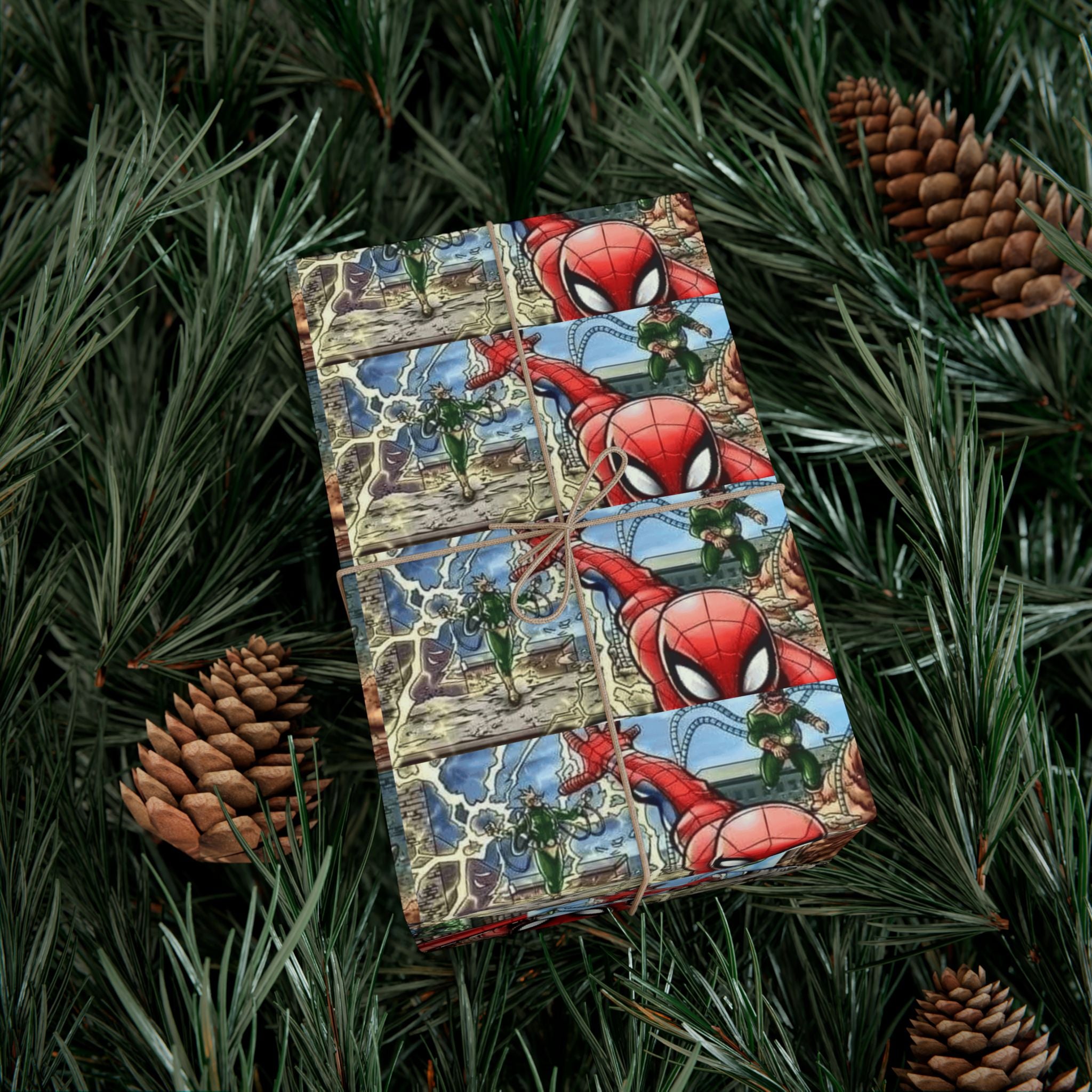 Superhero Pattern Gift Wrap Paper Super Heroe Comic Panel Design