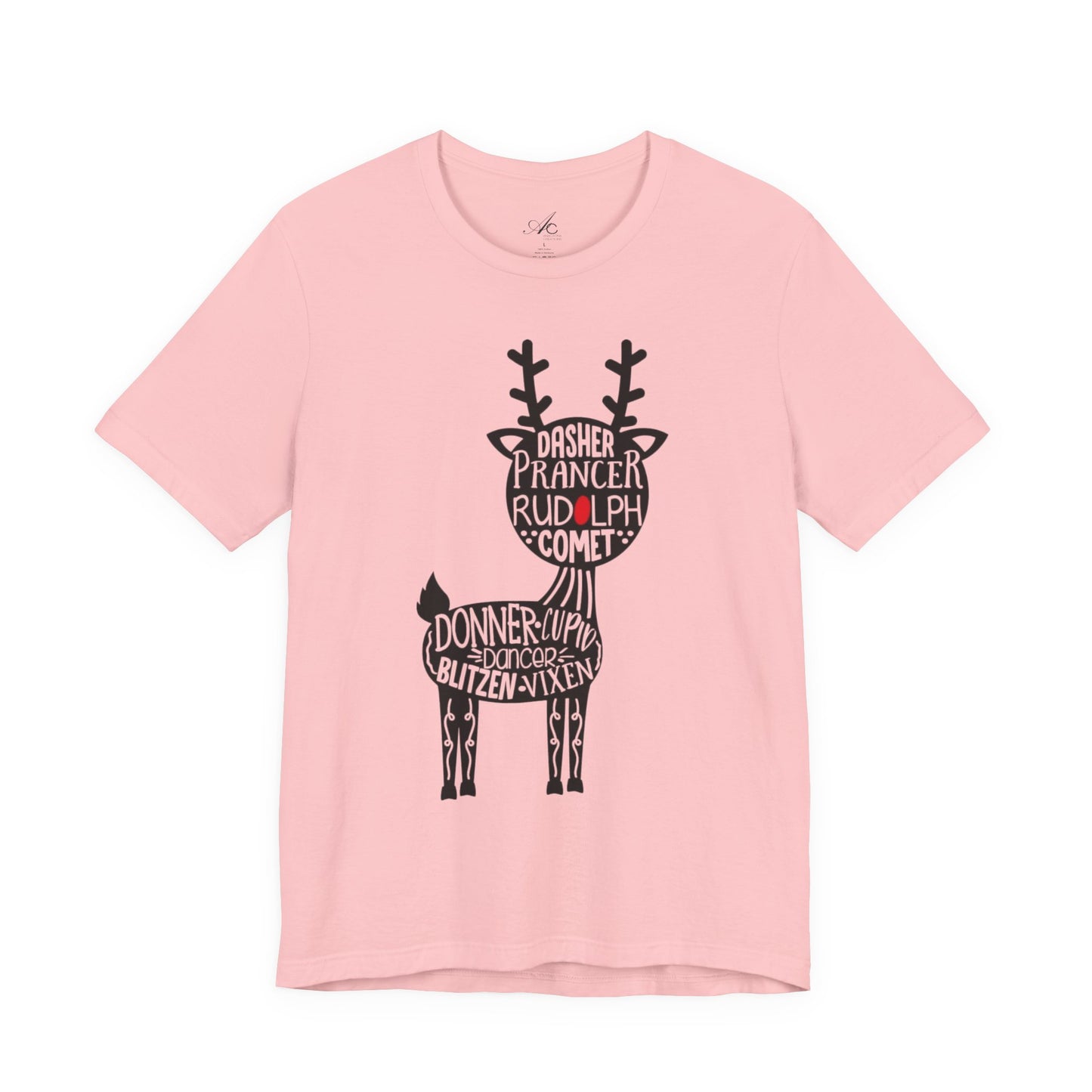 Christmas Reindeer Graphic Tee - Unisex Jersey Short Sleeve Shirt