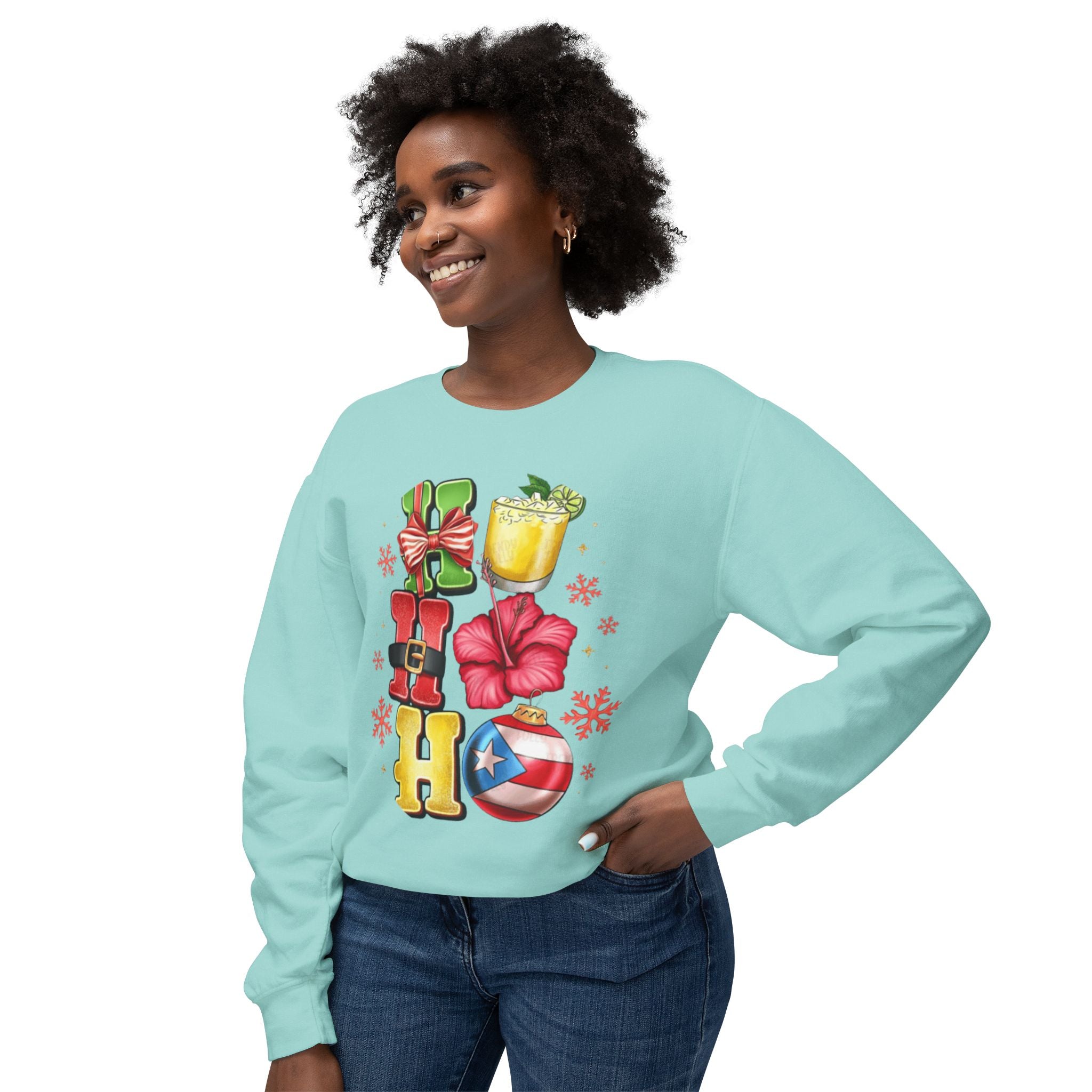 Puerto Rican culture gift Puerto Rico Aloha Holiday Crewneck Sweatshirt