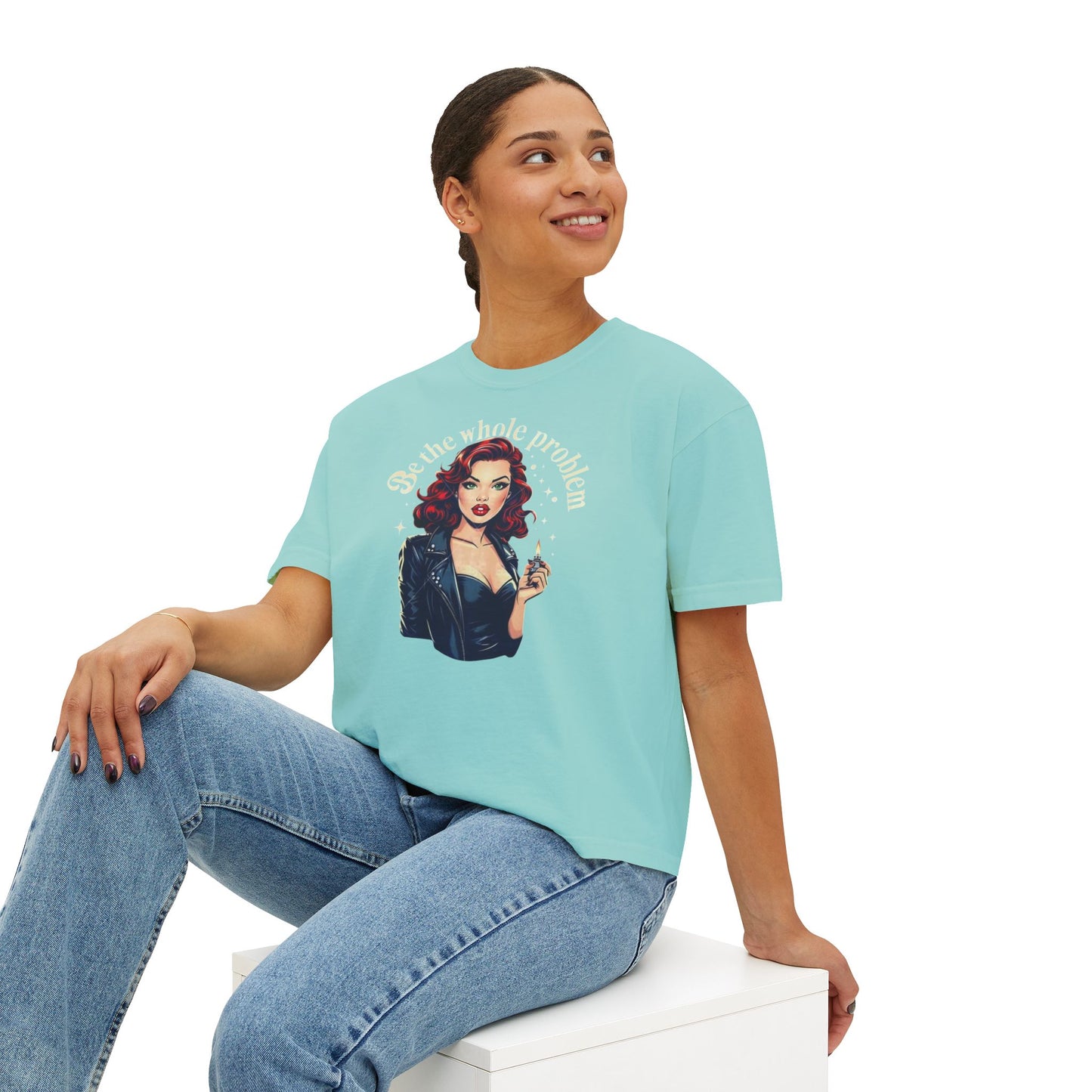 Edgy Vintage Women's Boxy Tee - Retro Graphic Tee, Casual Chic Top, Perfect Gift for Her, Streetwear Style, Iconic Vintage Fashion