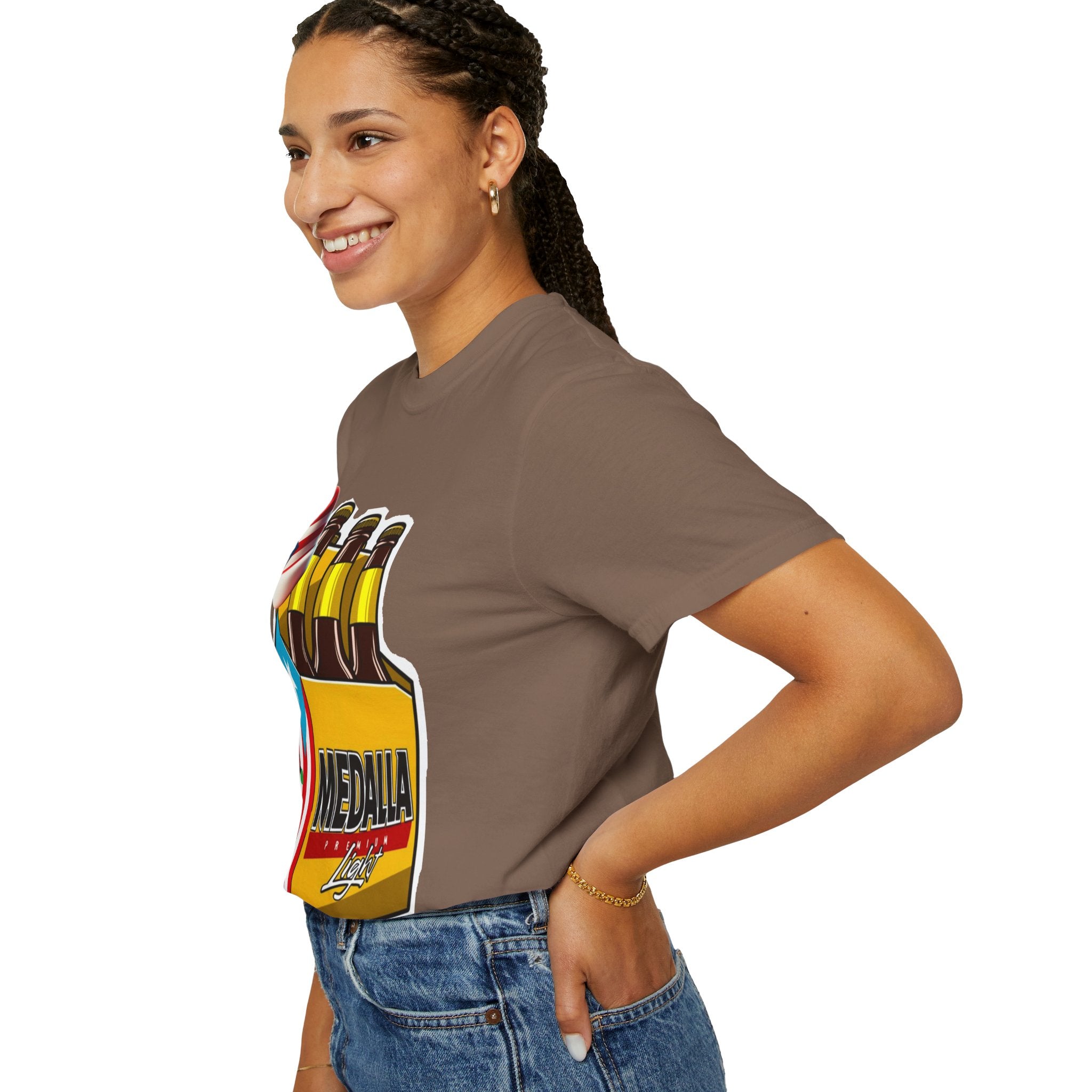 Medalla Light Beer T-Shirt  Navidad Boricua Holiday Tee Puerto Rico’s Navidades