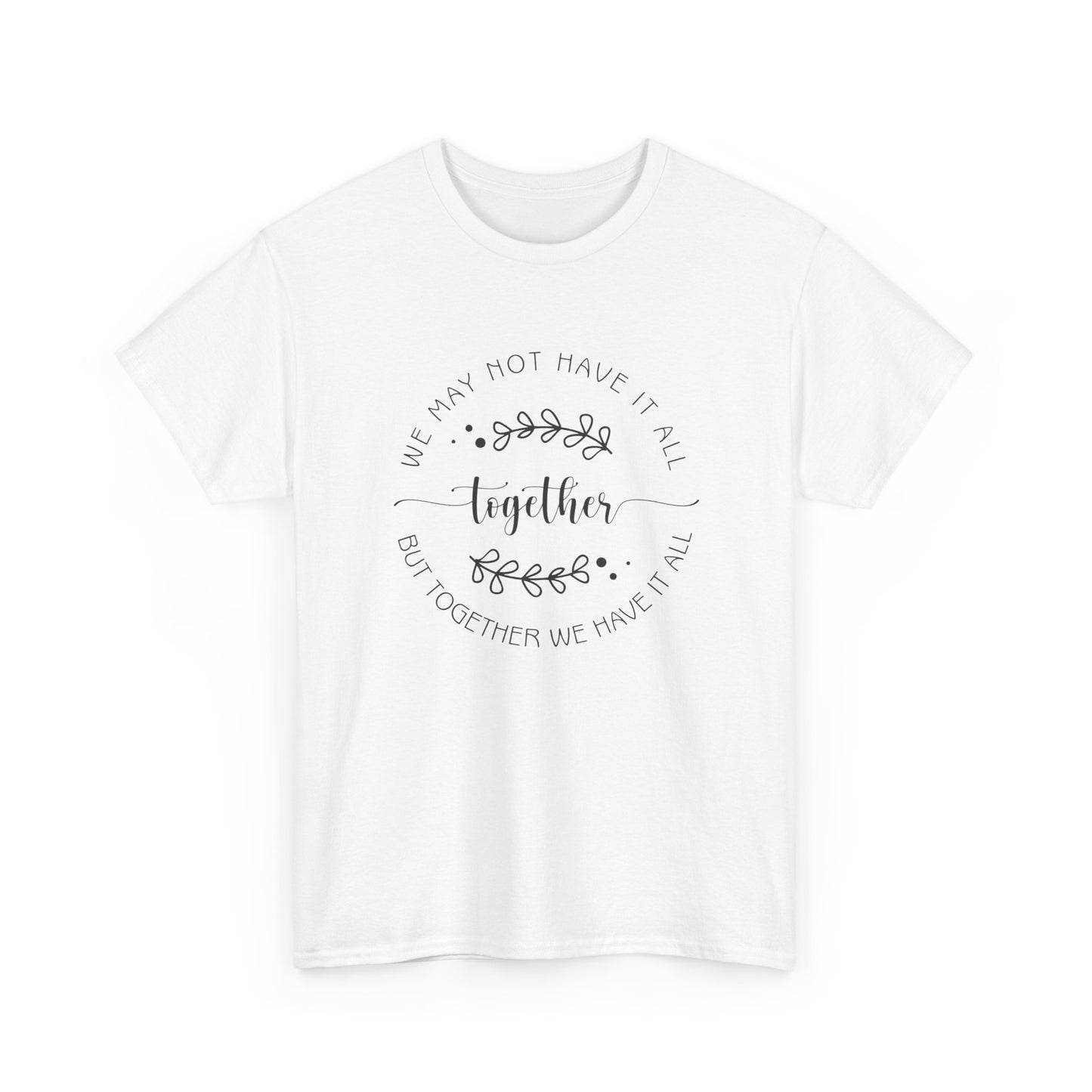 Together Floral Circle Tee  "Together" Inspirational Family Unity Shirt