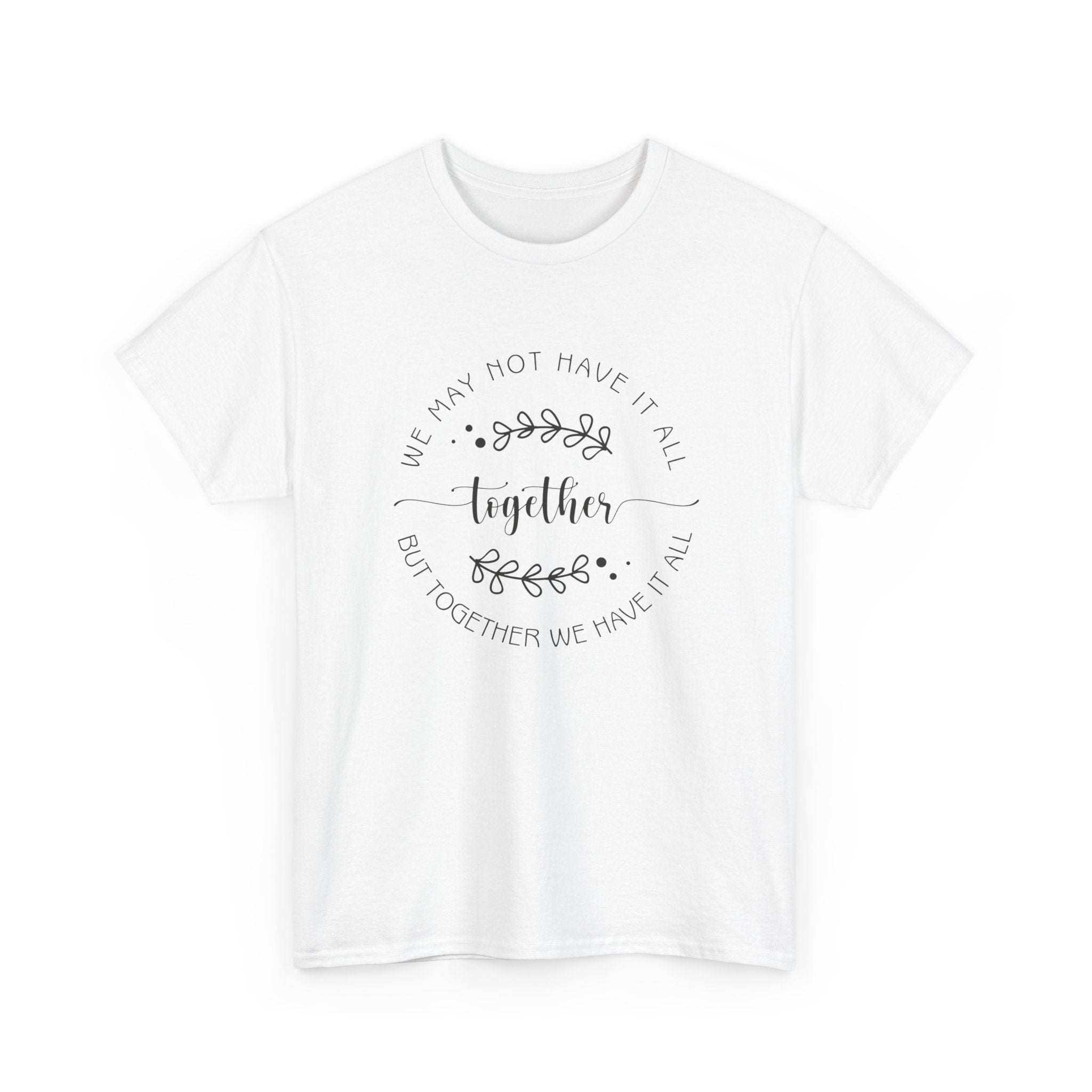 Together Floral Circle Tee  "Together" Inspirational Family Unity Shirt