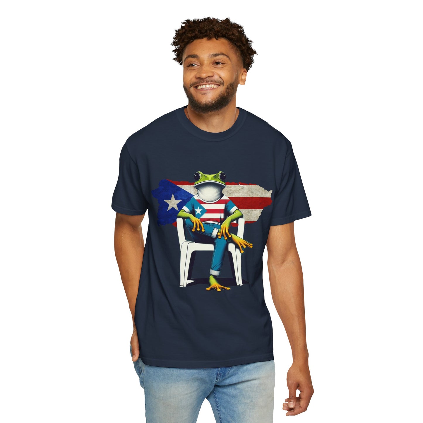 Patriotic Puerto Rican Shirt Patriotic Frog T-shirt, Humor Shirt, Gift for Nature Lovers, Summer BBQ Outfit