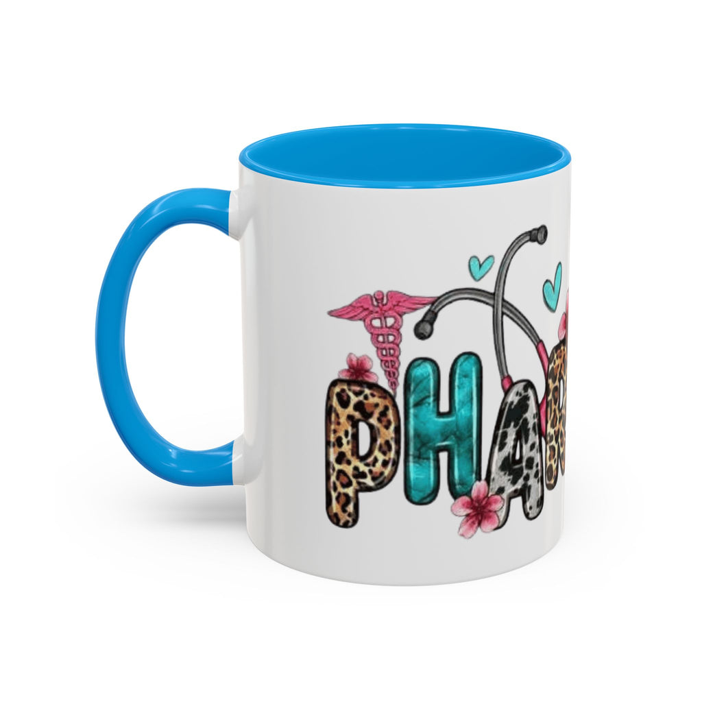 Pharmacy Nurse Coffee Mug — Cute Leopard & Teal Medical Design (11oz/15oz)Christmas mug for all healthcare heroes