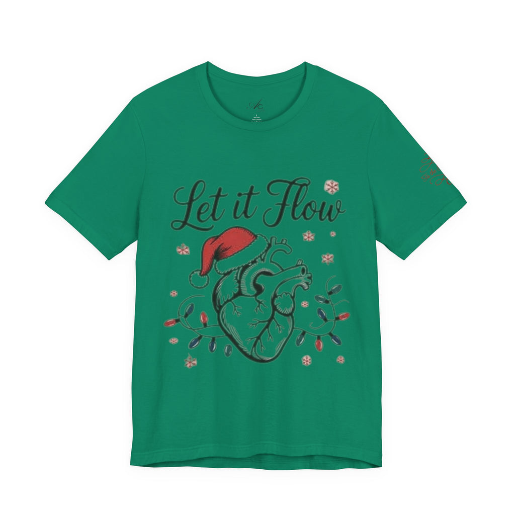 Let It Flow Heart Tee  Christmas Anatomical Heart Shirt