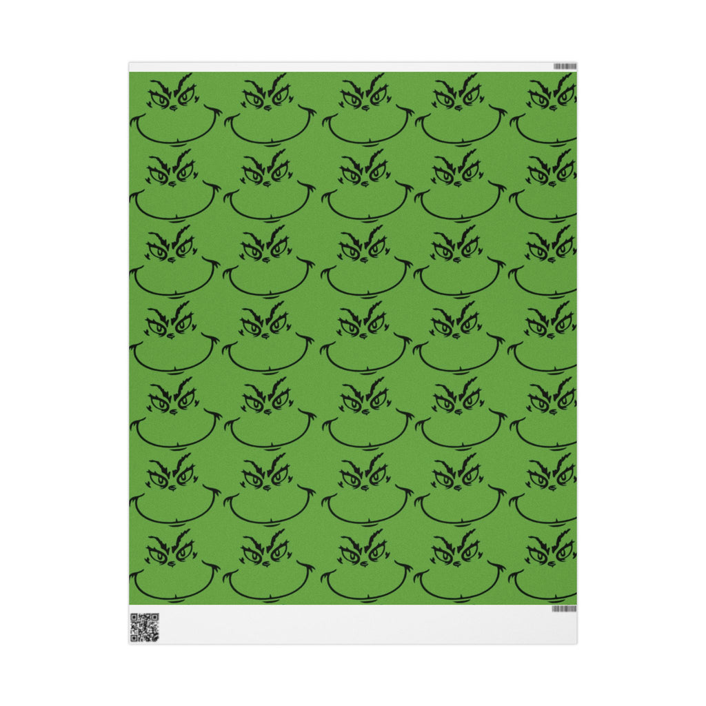 The Grench Wrapping Paper Roll  Green Tribal Swirl Gift Wrap (Holiday & Birthday)