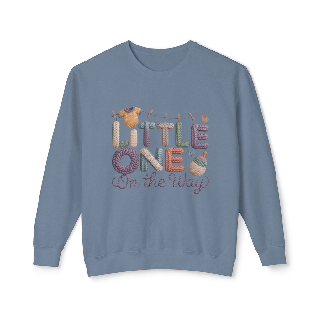 Little One On The Way Sweatshirt  Cute Baby Shower Announcement Crewneck