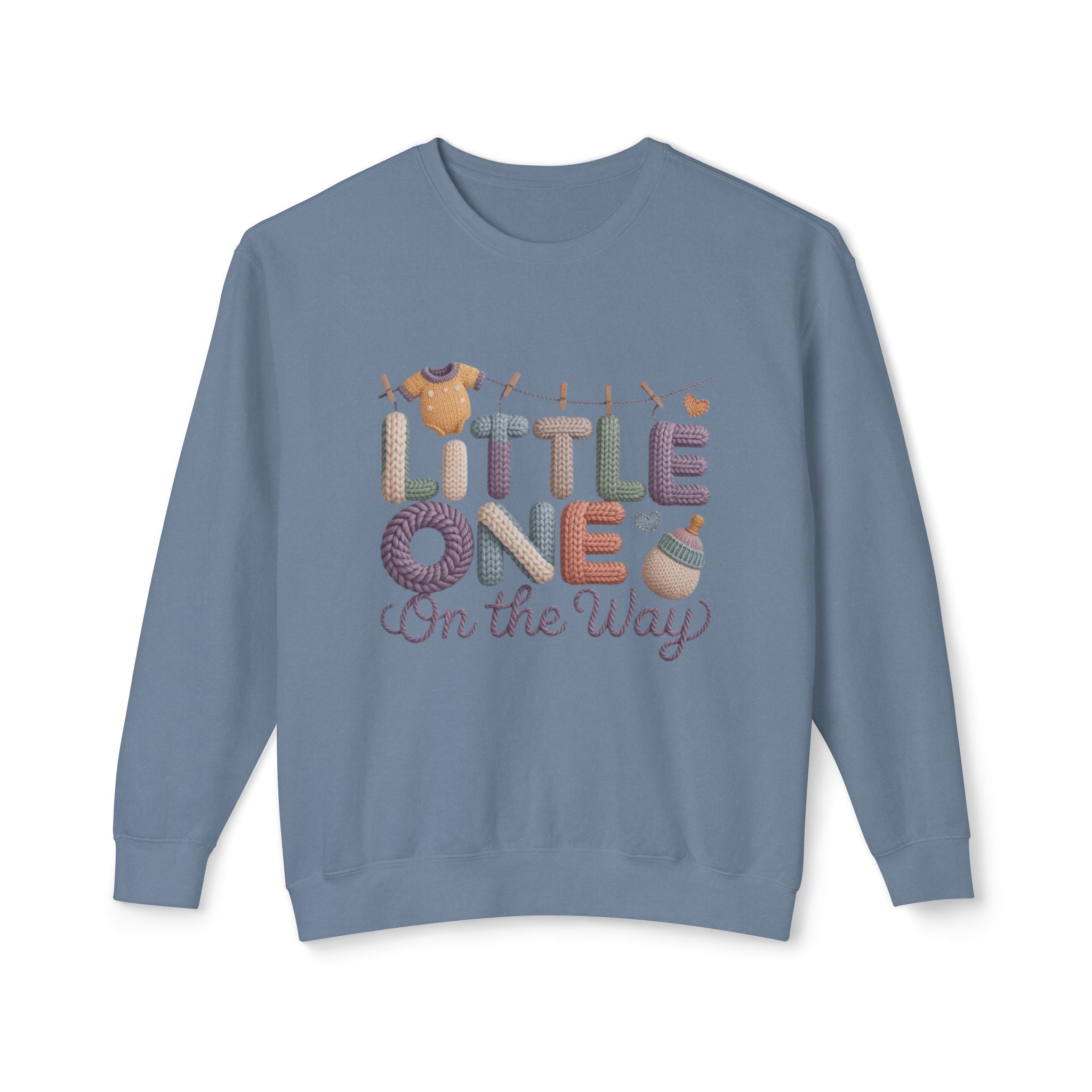 Little One On The Way Sweatshirt  Cute Baby Shower Announcement Crewneck