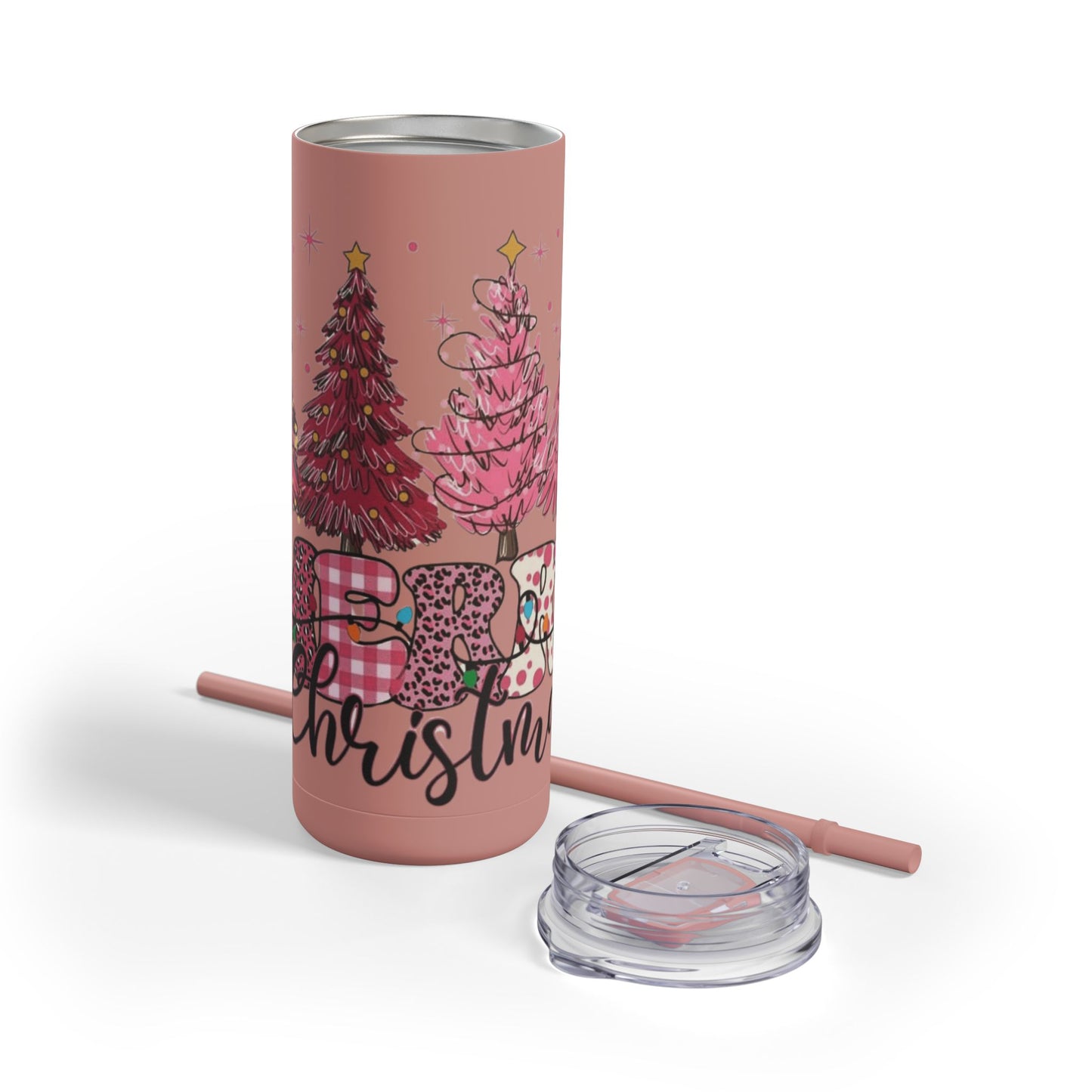 Christmas Tree Tumbler - 20oz Skinny Matte Drinkware Christmas gift mug