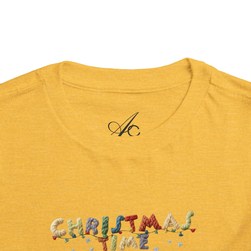Christmas Time Toddler Tee  Cute Holiday Toy & Santa Print
