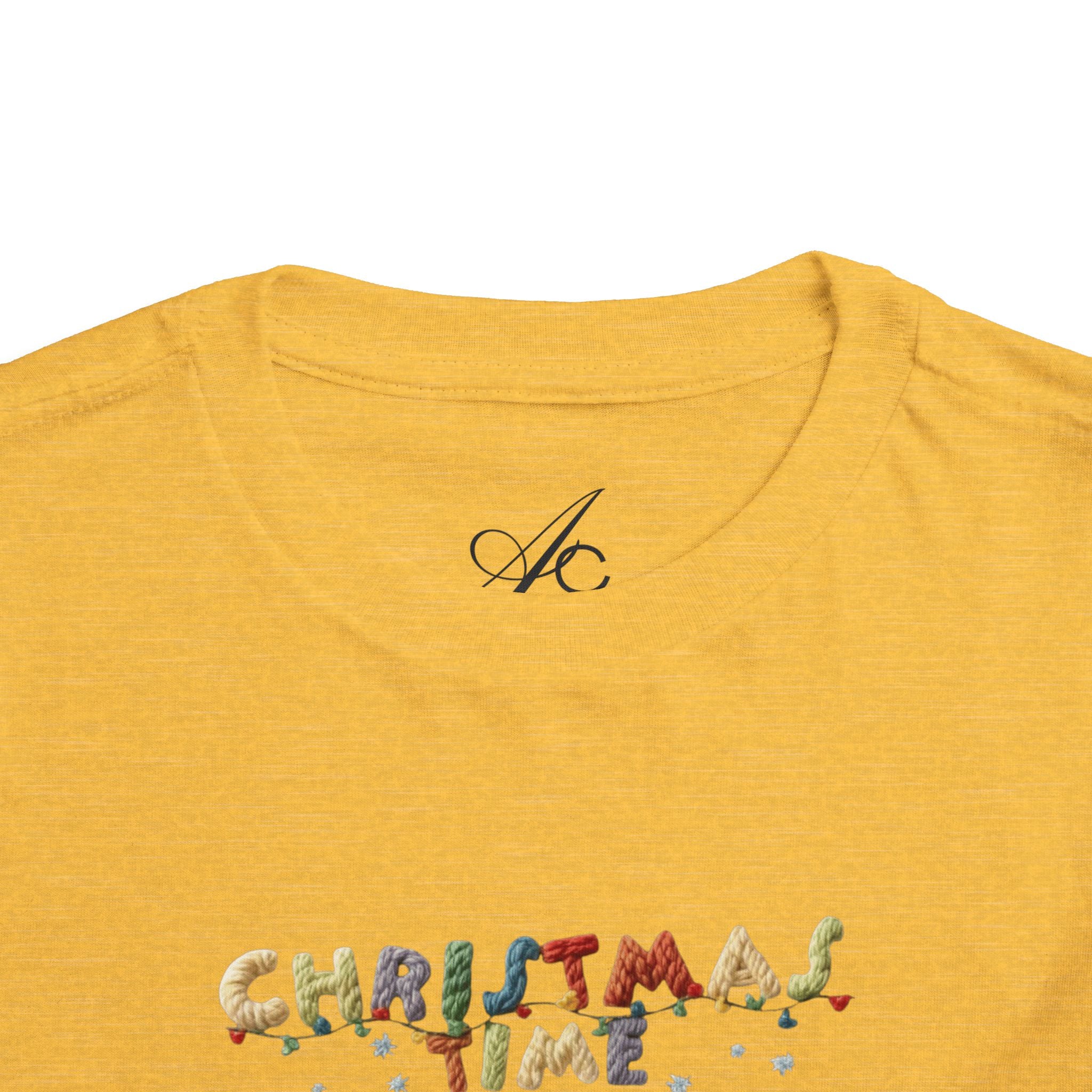 Christmas Time Toddler Tee  Cute Holiday Toy & Santa Print