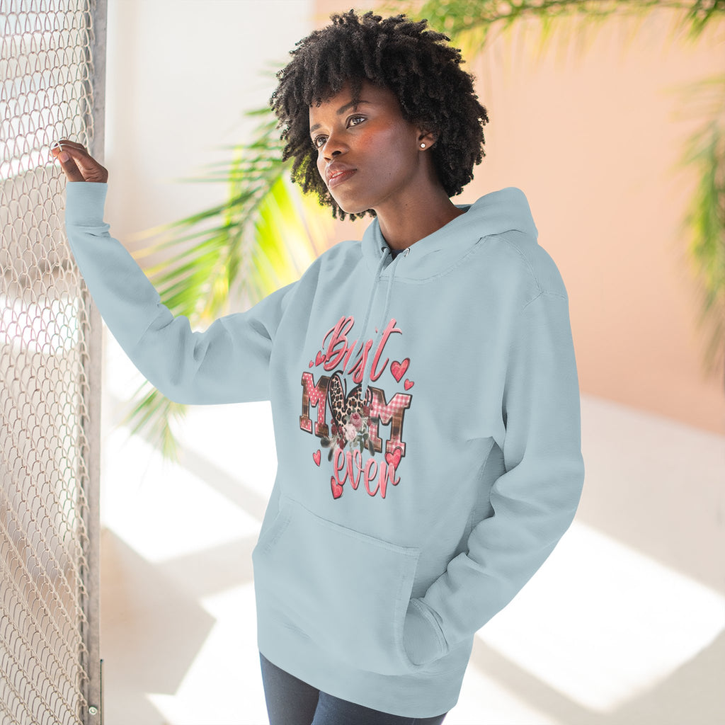Best Mom Ever Hoodie  Leopard Heart Mother's Day Pullover
