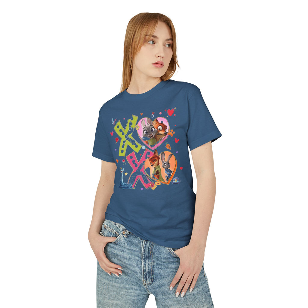 Valentine Cartoon Pets Tee  Cute Hearts & XOXO Graphic T-Shirt