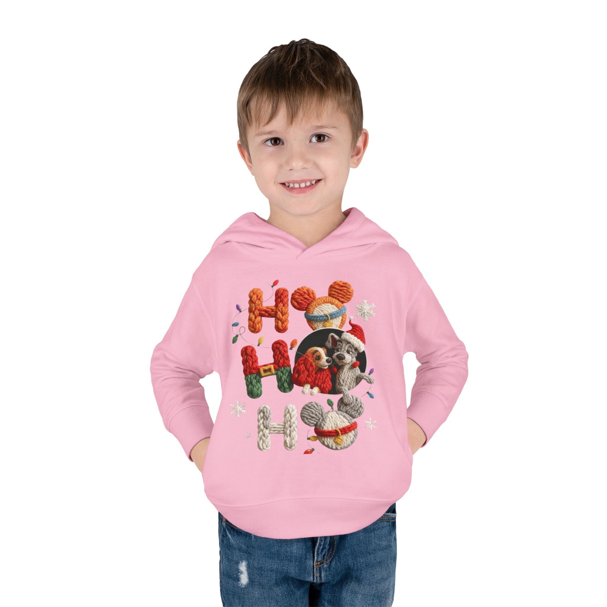 Toddler Hoodie "Ho Ho Ho" Festive Raccoon Christmas Pullover