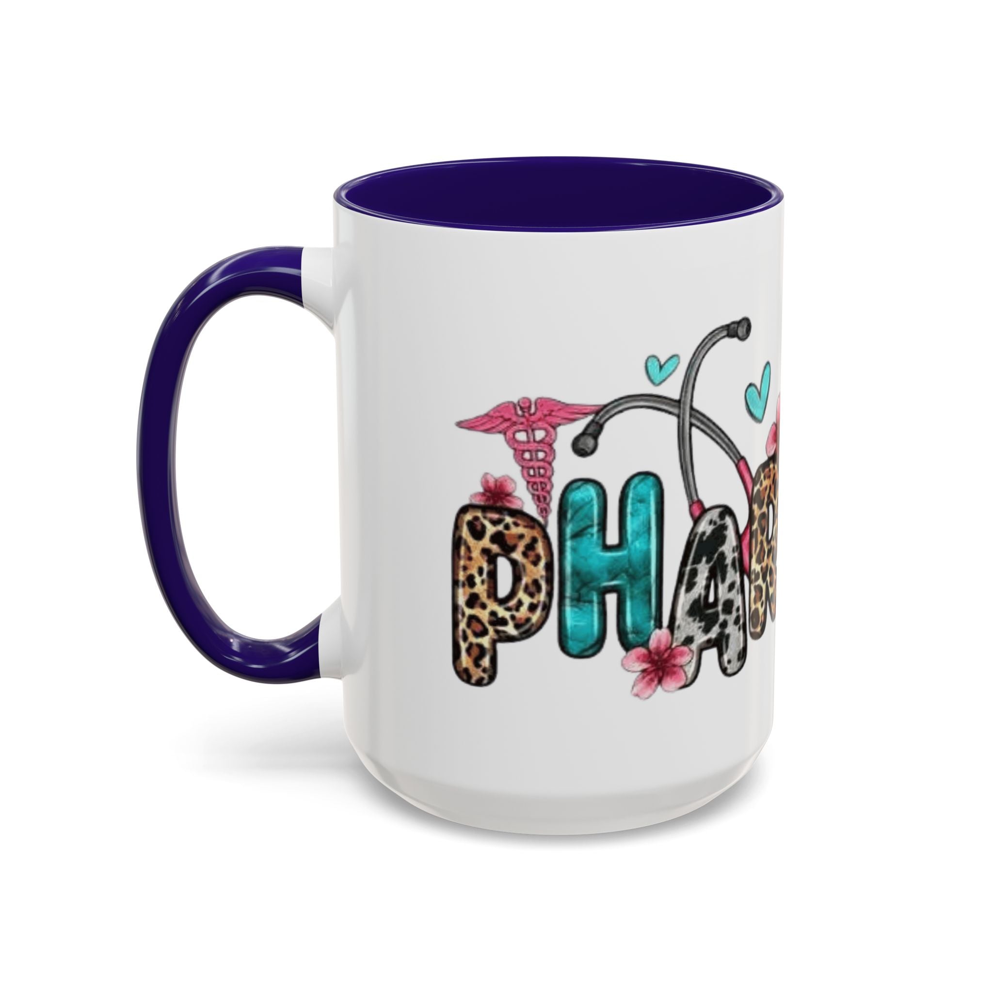 Pharmacy Nurse Coffee Mug — Cute Leopard & Teal Medical Design (11oz/15oz)Christmas mug for all healthcare heroes