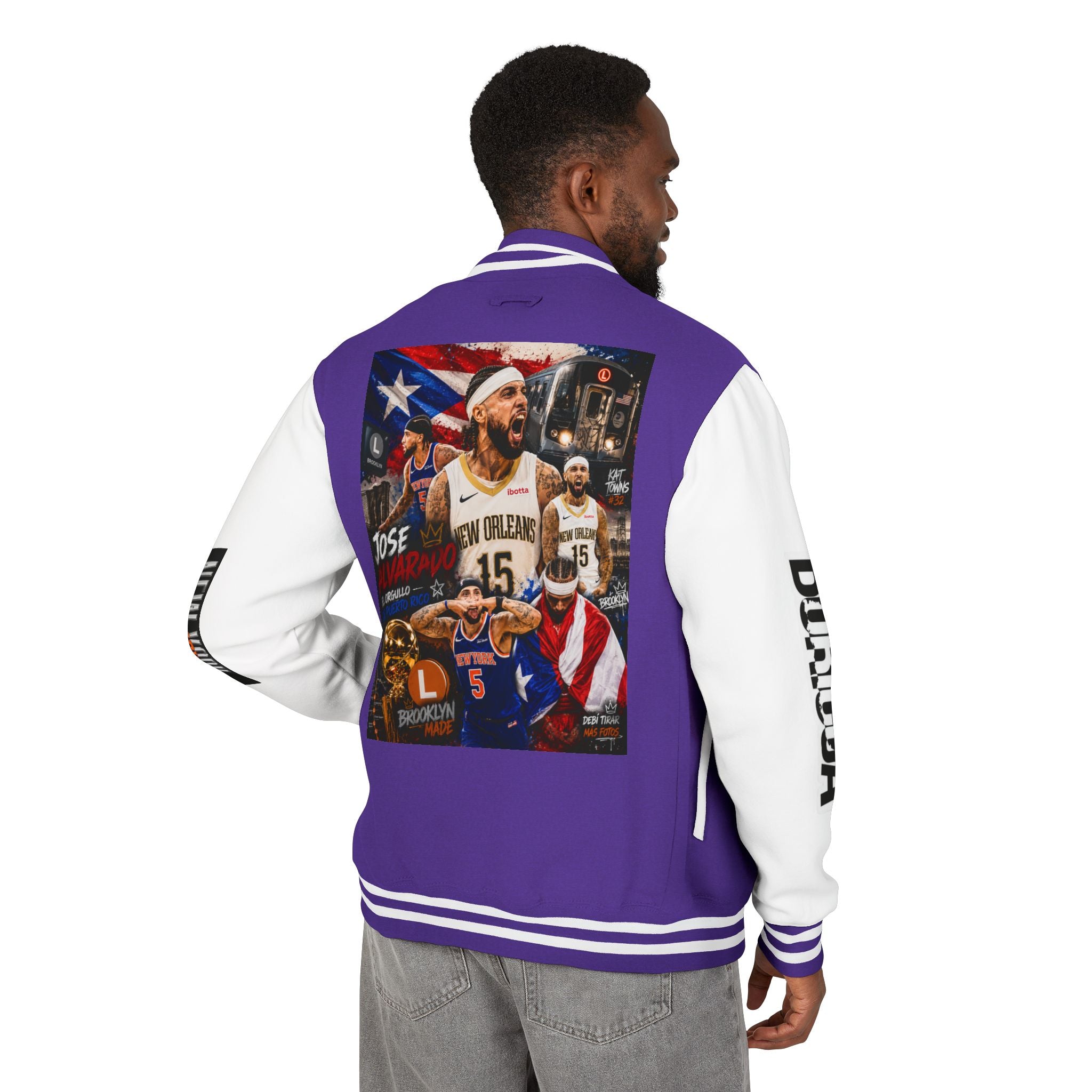 Basketball-Inspired Letterman Jacket — Men's Retro Varsity Sports Jacket Jose AlvarTribute Varsity Jacket