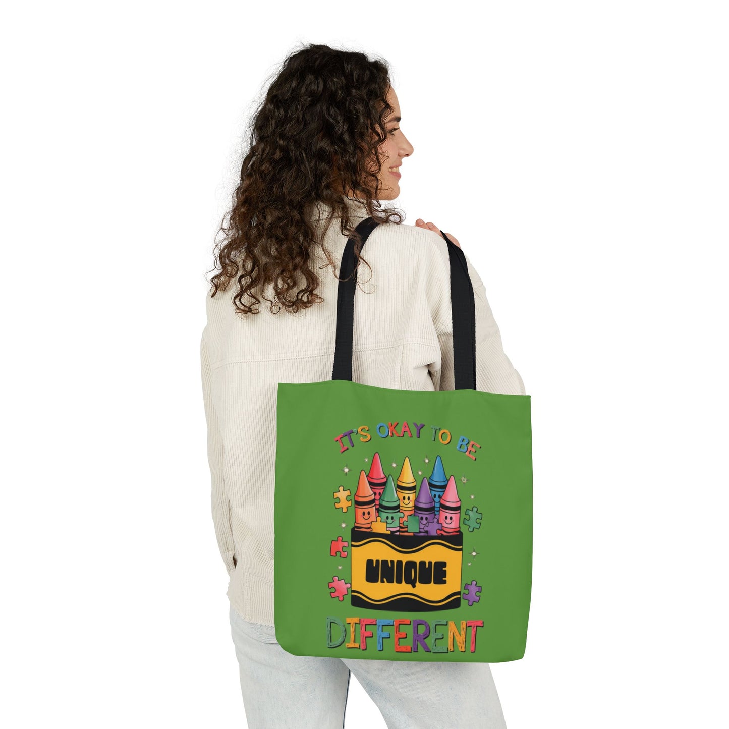 Autism Awareness & Pride Collection Unique Canvas Tote Bag with Colorful Castle Design