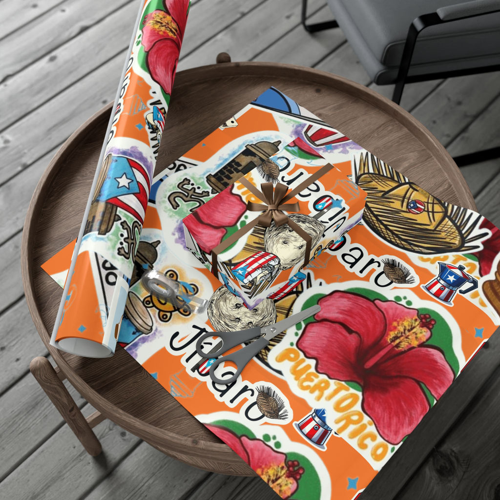 Puerto Rico Wrapping Paper Cultural Gift Wrap Boricua Heritage Design Holiday & Celebration Gift Packaging Festive Gift Wrap Papers