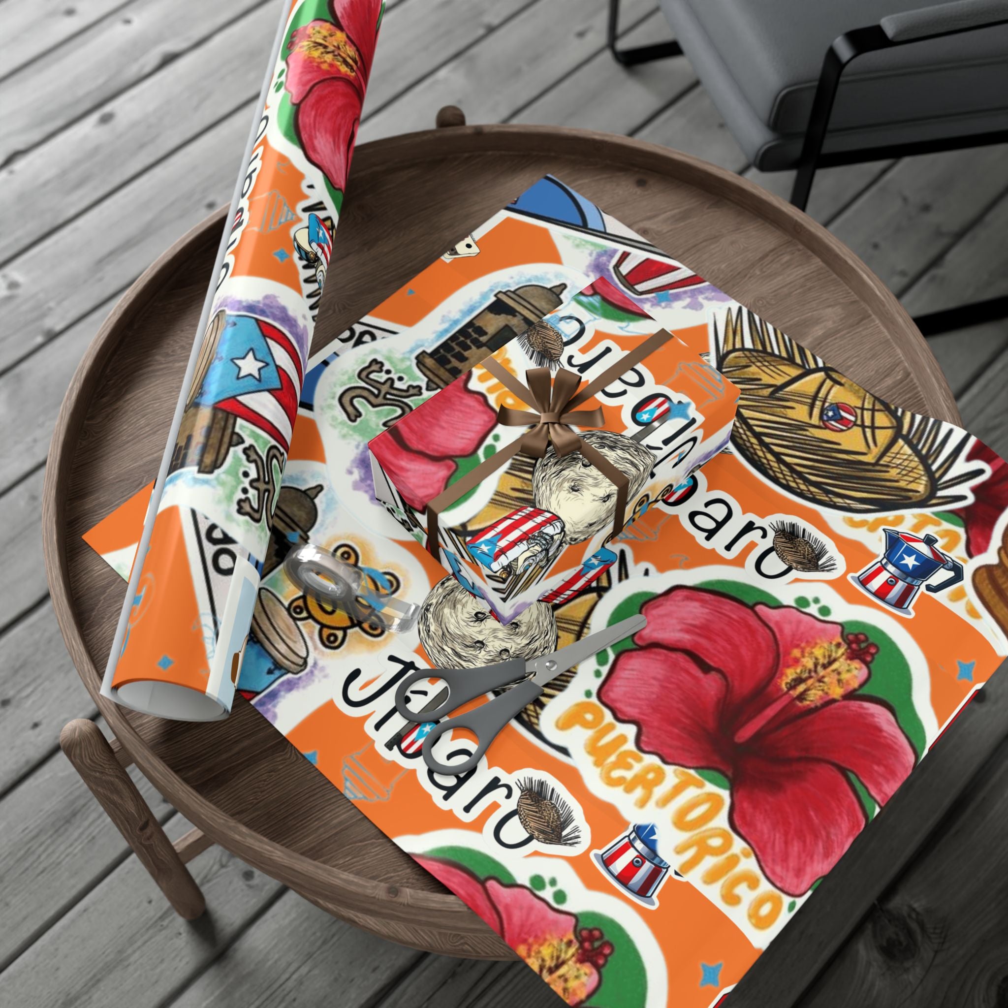 Puerto Rico Wrapping Paper Cultural Gift Wrap Boricua Heritage Design Holiday & Celebration Gift Packaging Festive Gift Wrap Papers