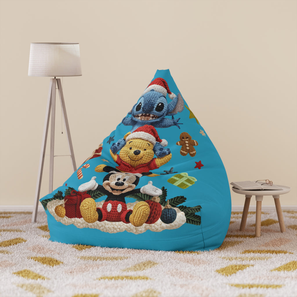 Bean Bag Cover — Festive Disney Holiday Stitch & Winnie the Pooh Design