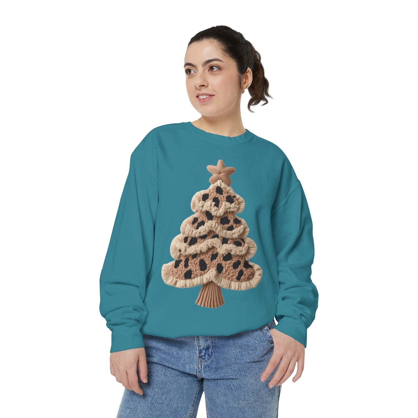 Leopard Knit Christmas Tree Sweatshirt unique festive designs and joyful