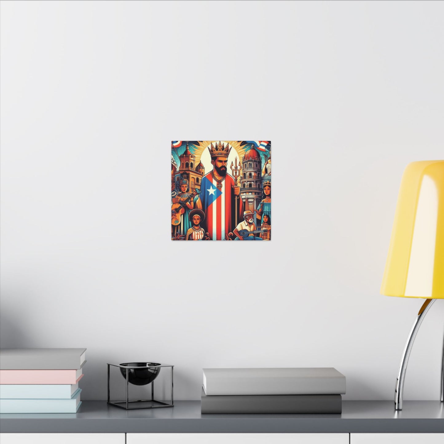 Vibrant Puerto Rican Art Canvas, Cultural Wall Decor, Celebration Decor, Unique Gift, Home Accent, Multi-Size