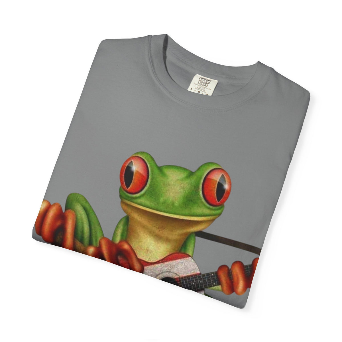 Where Boricua Meets Funky Guitar Frog T-Shirt, , Music Lover Gift, Cool Animal T-Shirt, Summer Style, Lightweight Apparel