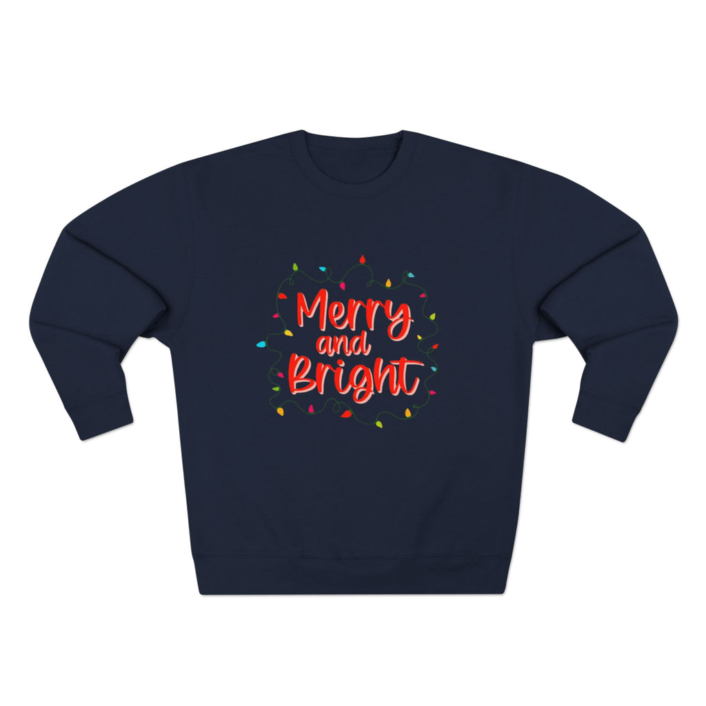 Christmas T-Shirts & Sweatshirts | Holiday Graphic Tees & Cozy Festive Wear Merry and Bright Crewneck Sweatshirt