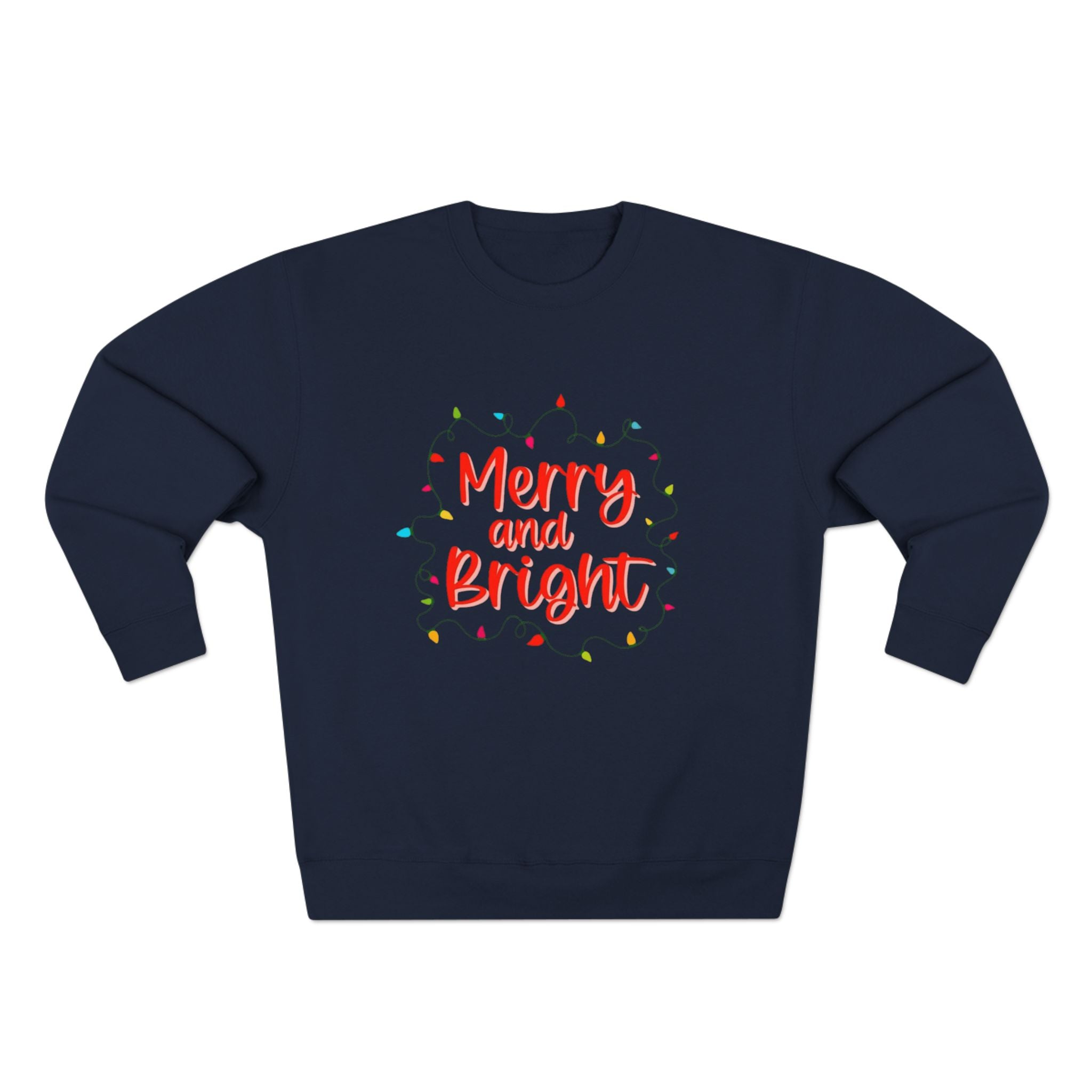 Christmas T-Shirts & Sweatshirts | Holiday Graphic Tees & Cozy Festive Wear Merry and Bright Crewneck Sweatshirt